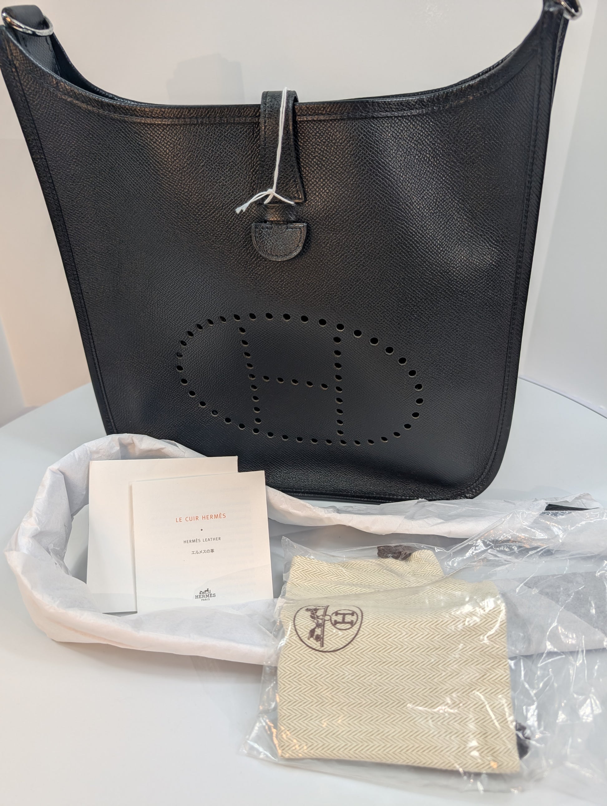 Hermes Black Evelyne III PM Bag in Epsom Leather