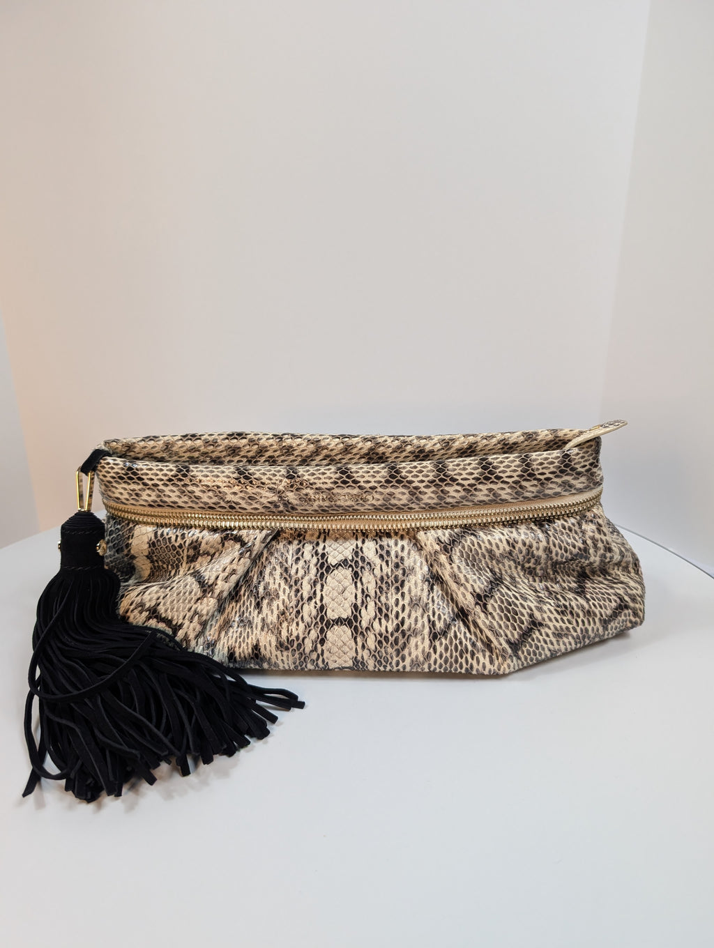 Jimmy Choo Rilley Clutch Bag in Natural Python