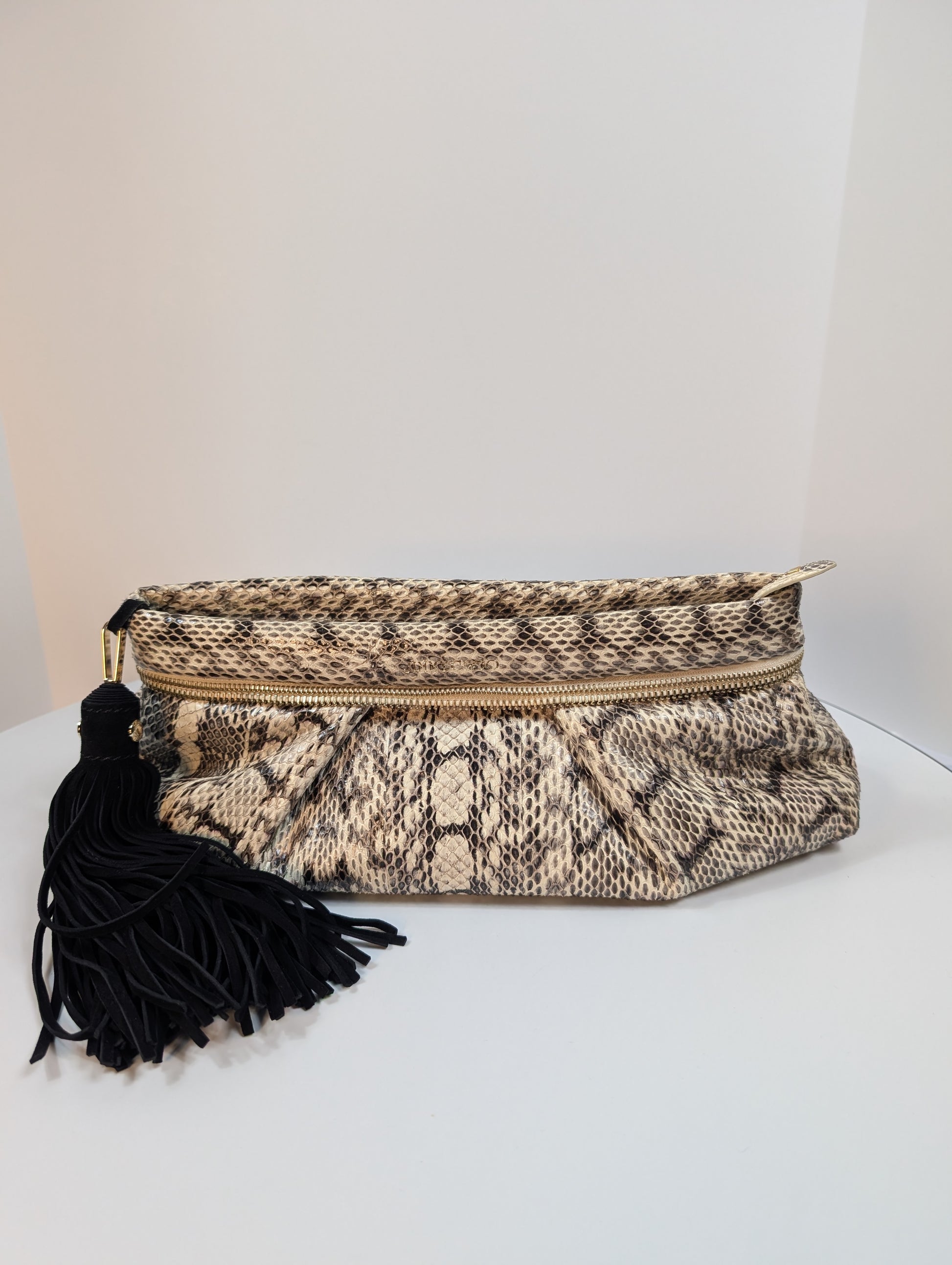 Jimmy Choo Rilley Clutch Bag in Natural Python