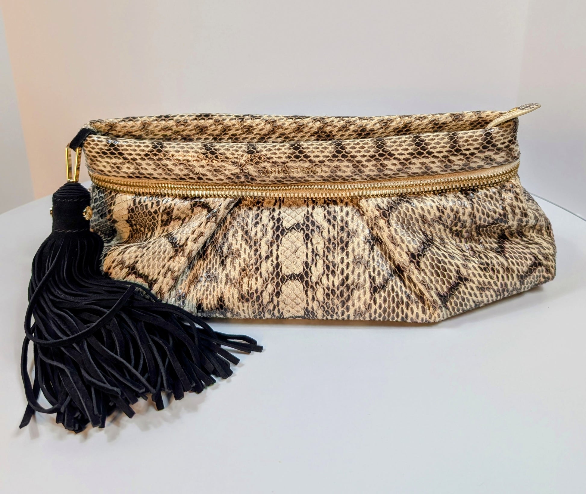 Jimmy Choo Rilley Clutch Bag in Natural Python
