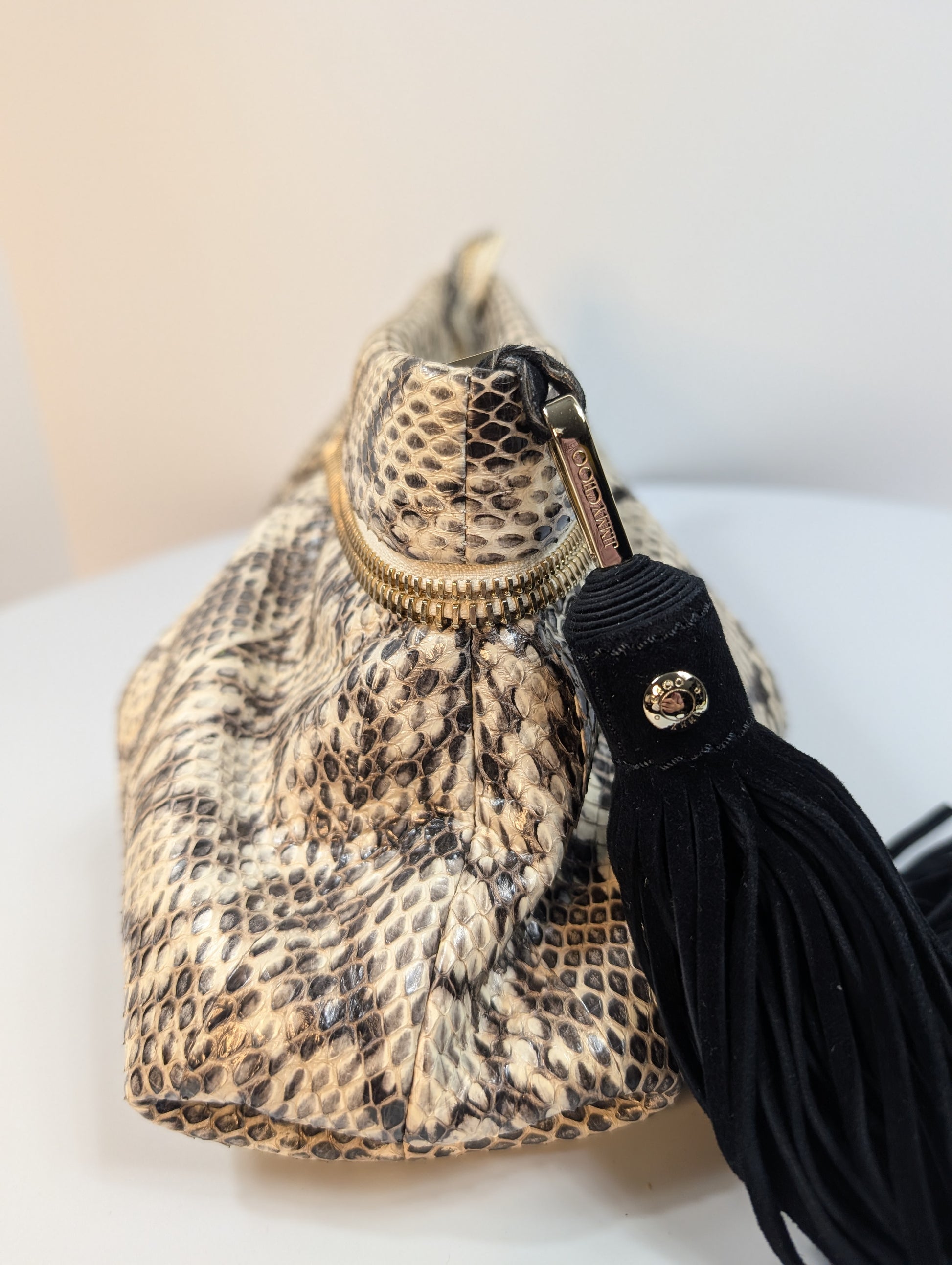 Jimmy Choo Rilley Clutch Bag in Natural Python
