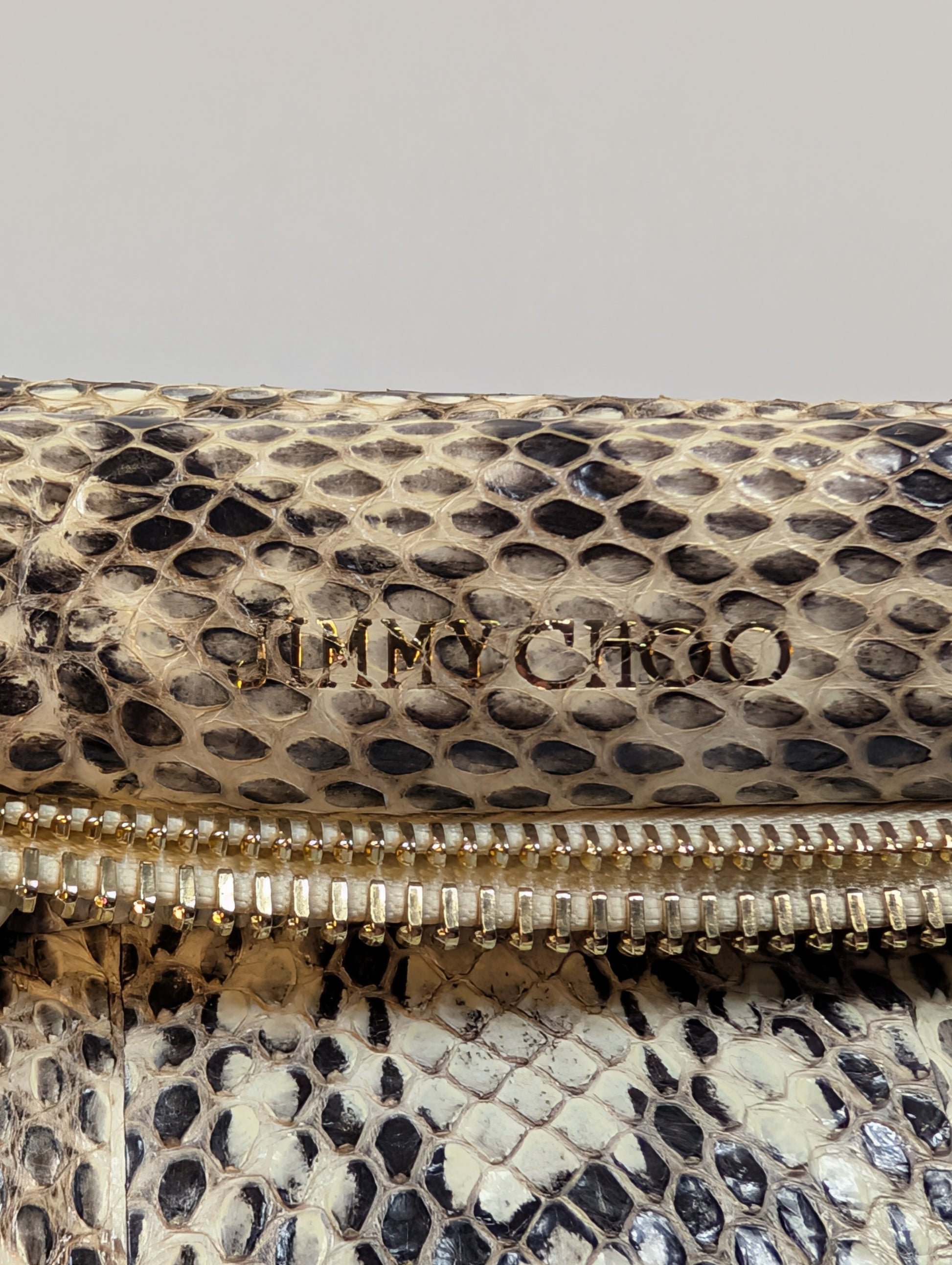 Jimmy Choo Rilley Clutch Bag in Natural Python