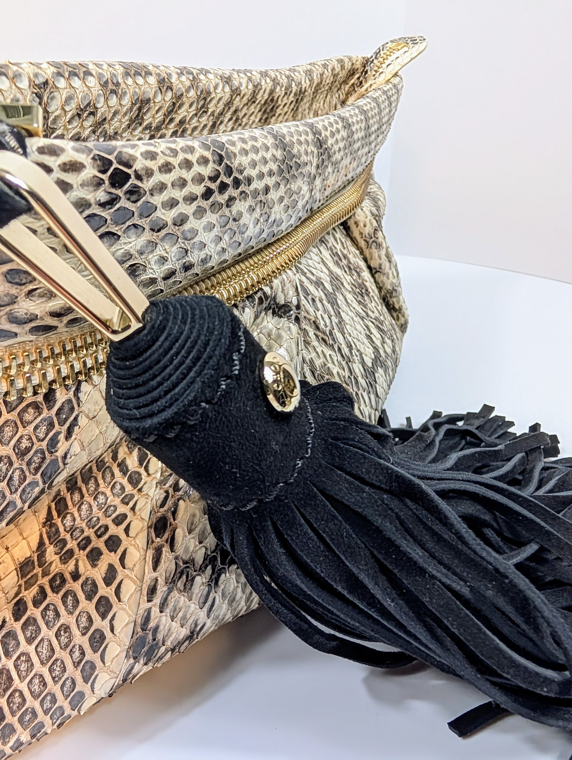 Jimmy Choo Rilley Clutch Bag in Natural Python