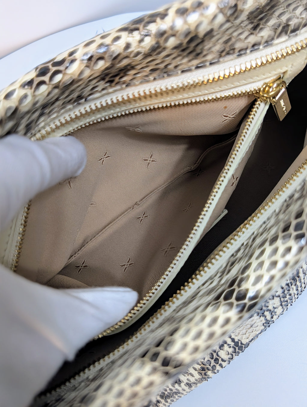 Jimmy Choo Rilley Clutch Bag in Natural Python
