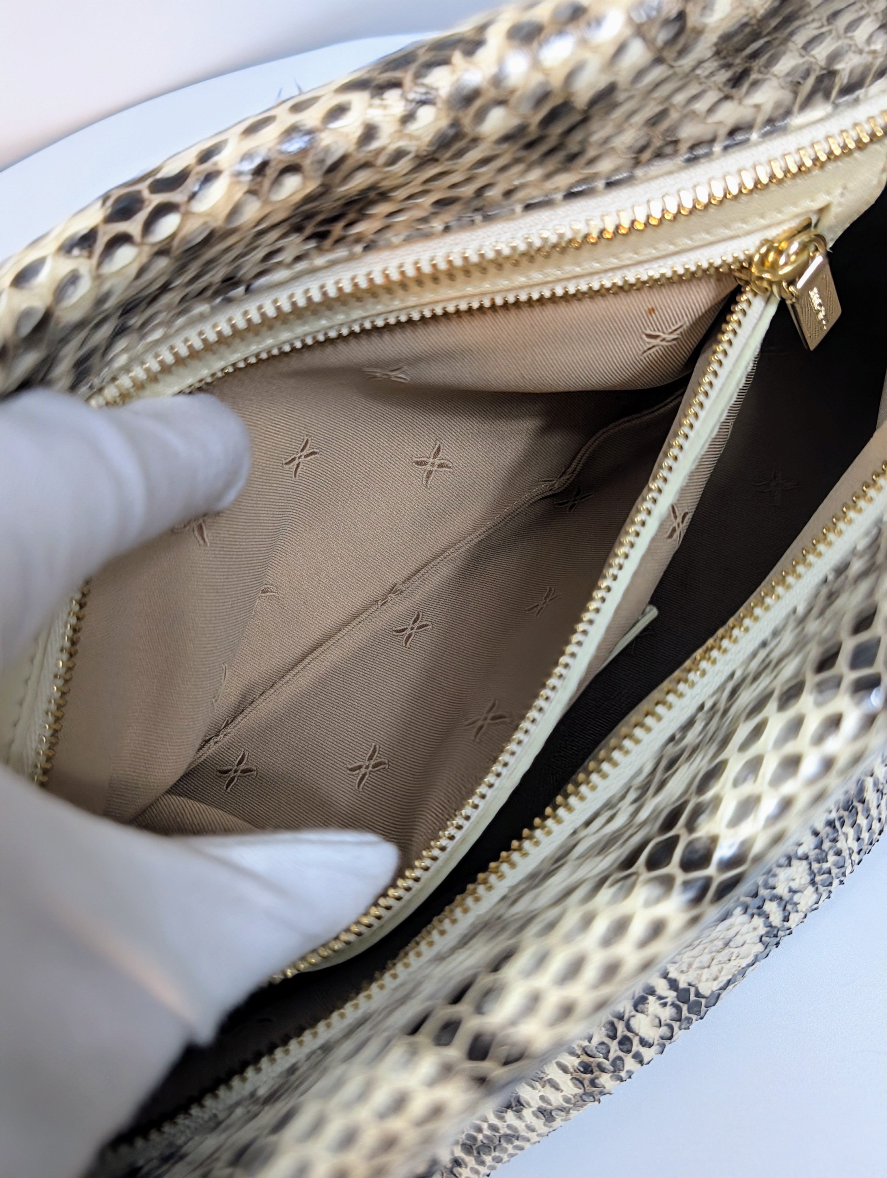 Jimmy Choo Rilley Clutch Bag in Natural Python