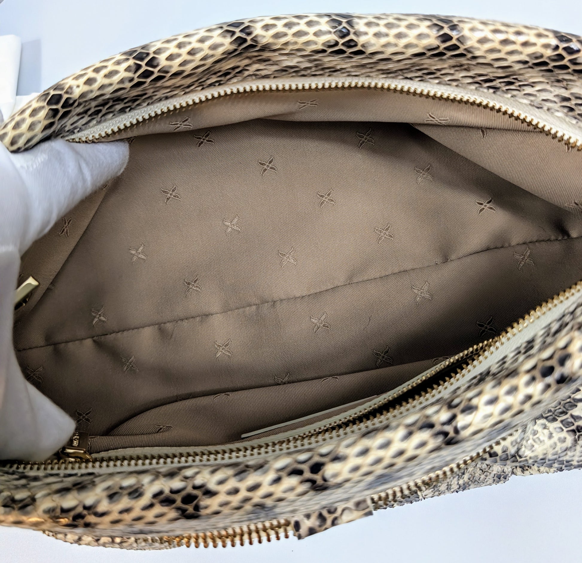 Jimmy Choo Rilley Clutch Bag in Natural Python