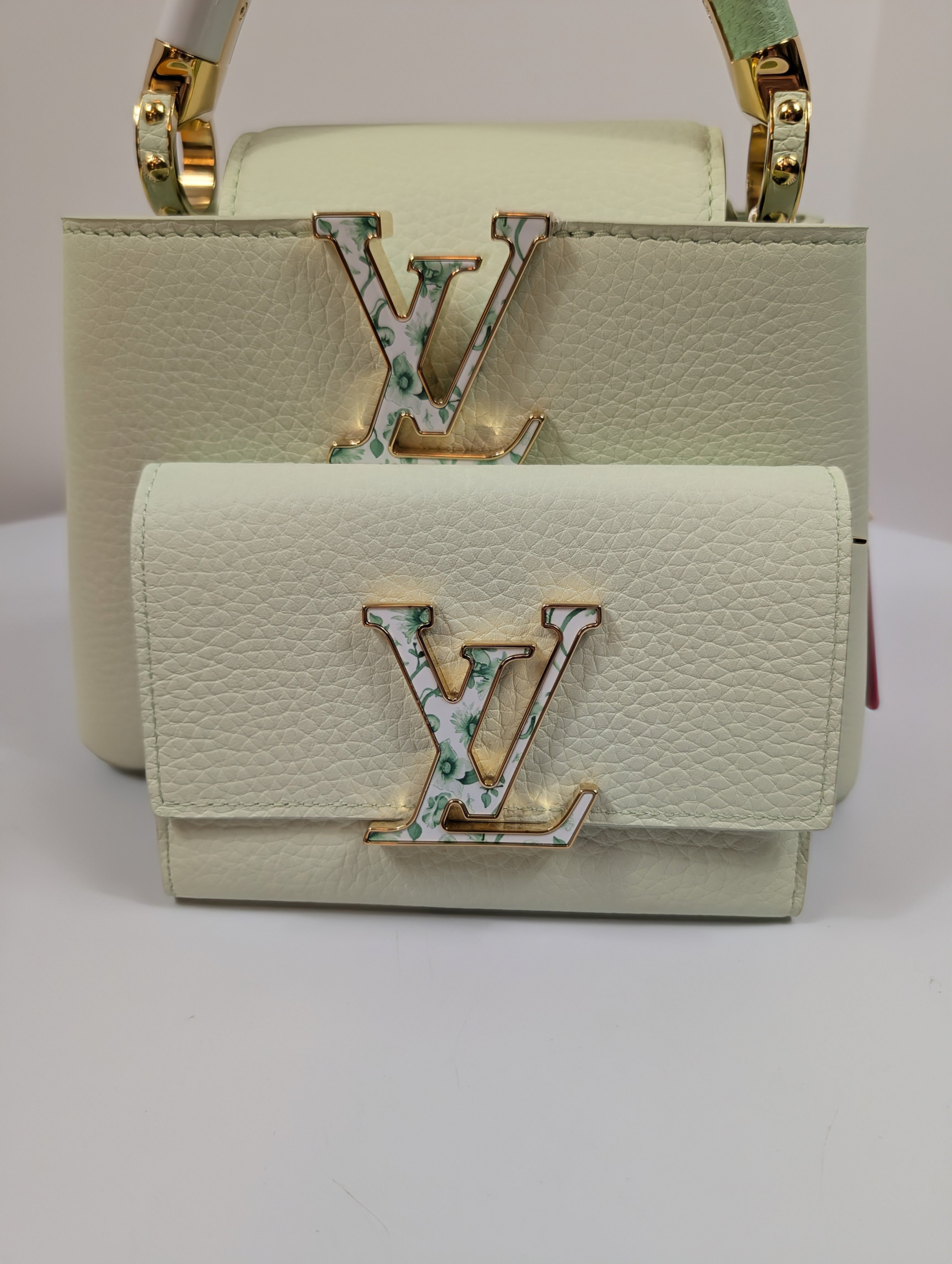 Louis Vuitton Mint Capucines Mini Bag and LV Mint Capucines Wallet Bundle