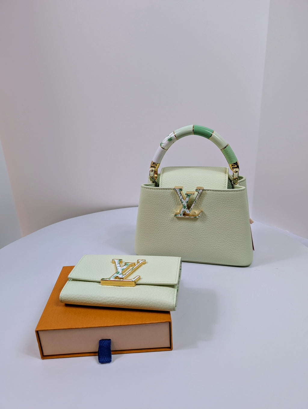 Louis Vuitton Mint Capucines Mini Bag and LV Mint Capucines Wallet Bundle