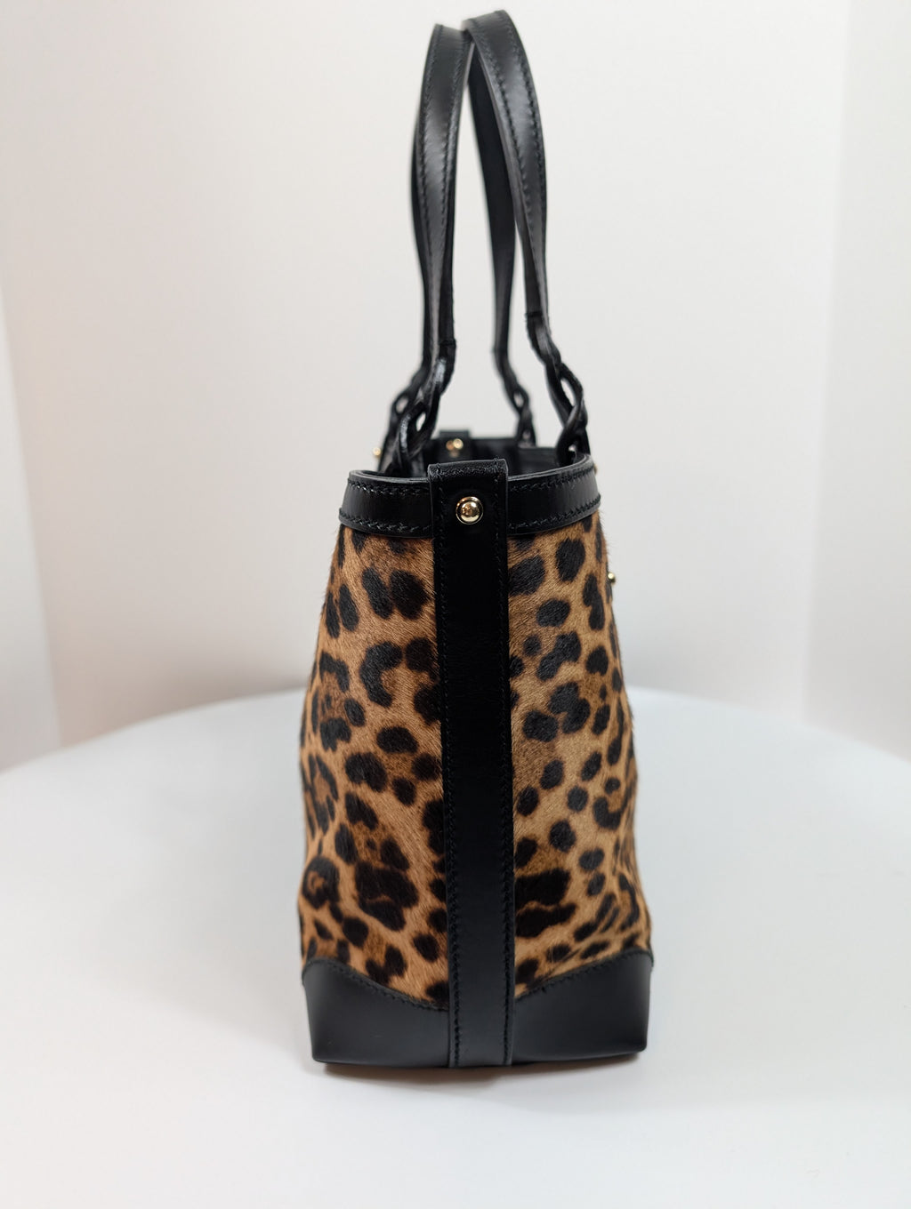 Gucci Vintage Horsebit 1955 Small Tote Bag in Leopard Print Calf Hair