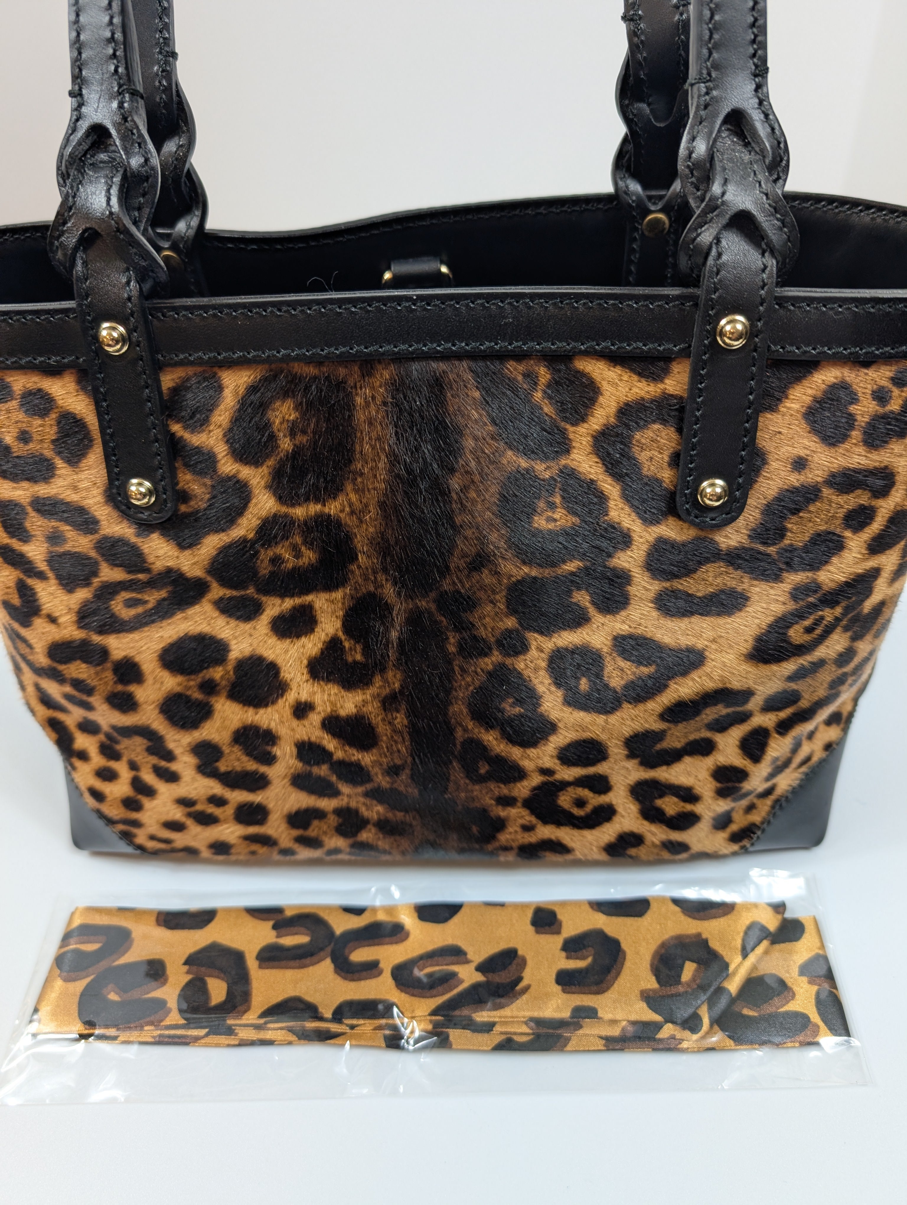 Gucci Vintage Horsebit 1955 Small Tote Bag in Leopard Print Calf Hair