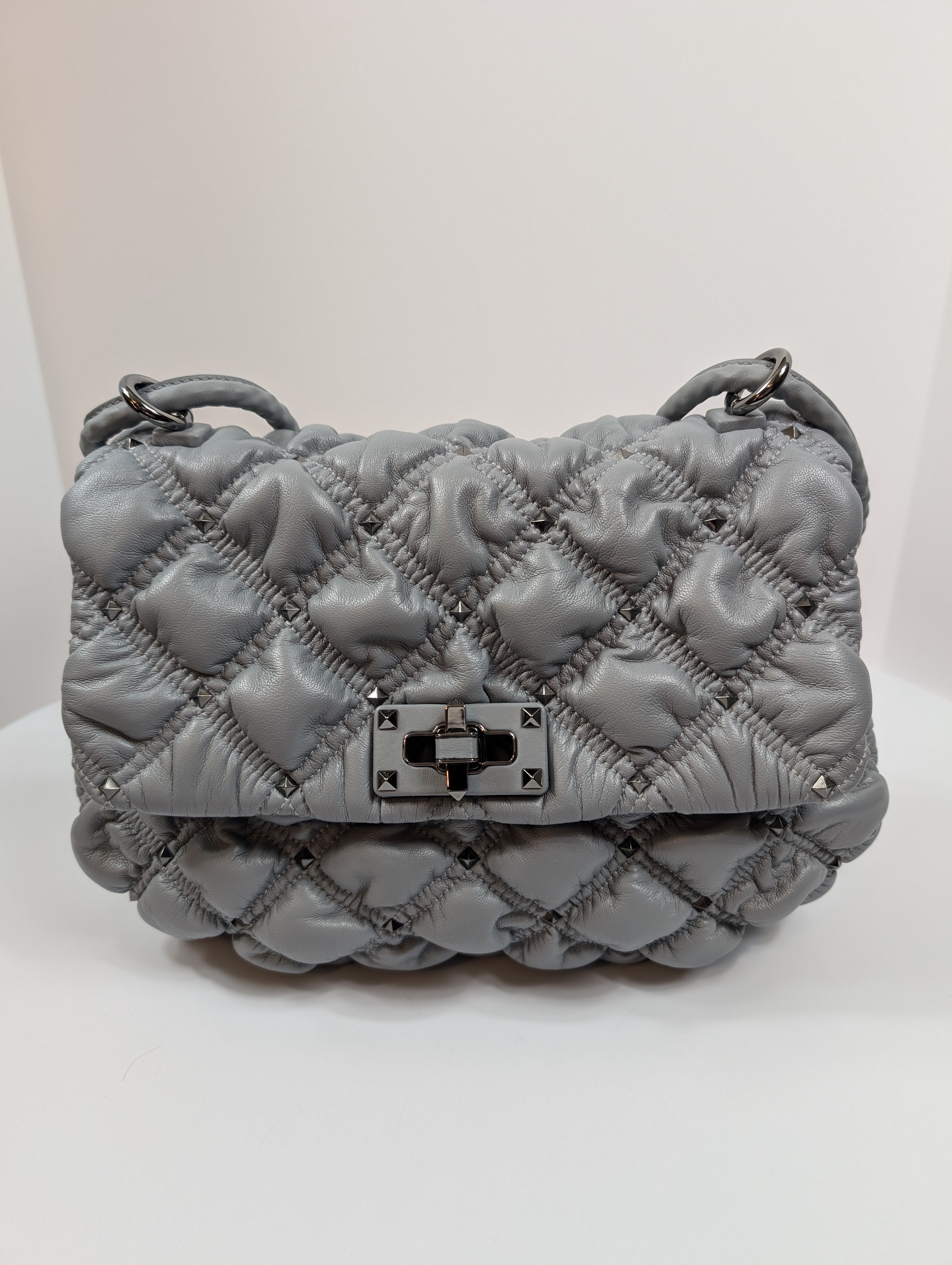 Valentino Garavani Blue/Grey Roman Stud Shoulder Bag