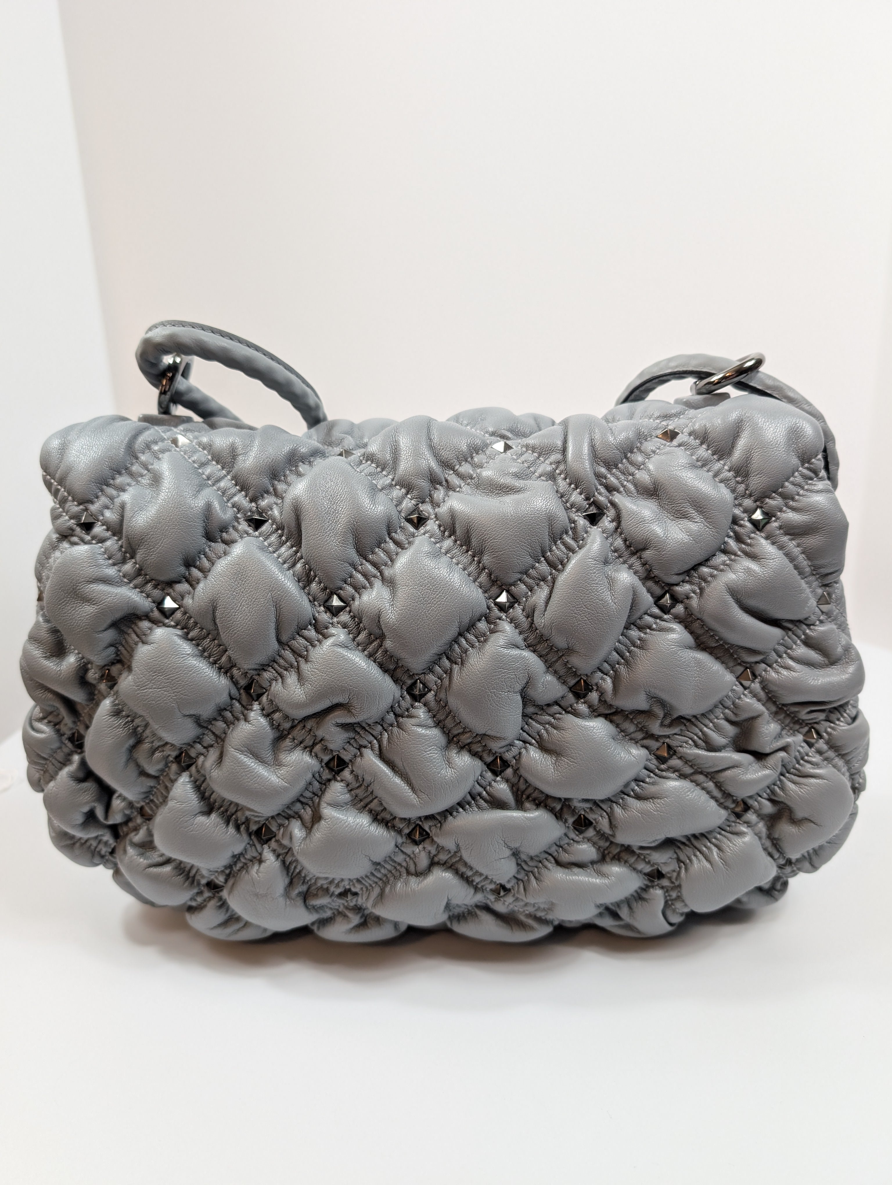 Valentino Garavani Blue/Grey Roman Stud Shoulder Bag