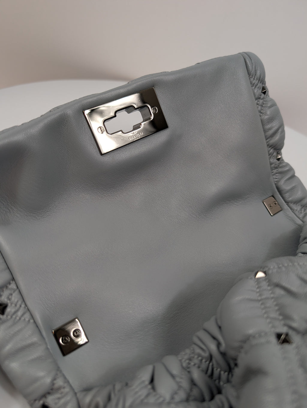 Valentino Garavani Blue/Grey Roman Stud Shoulder Bag