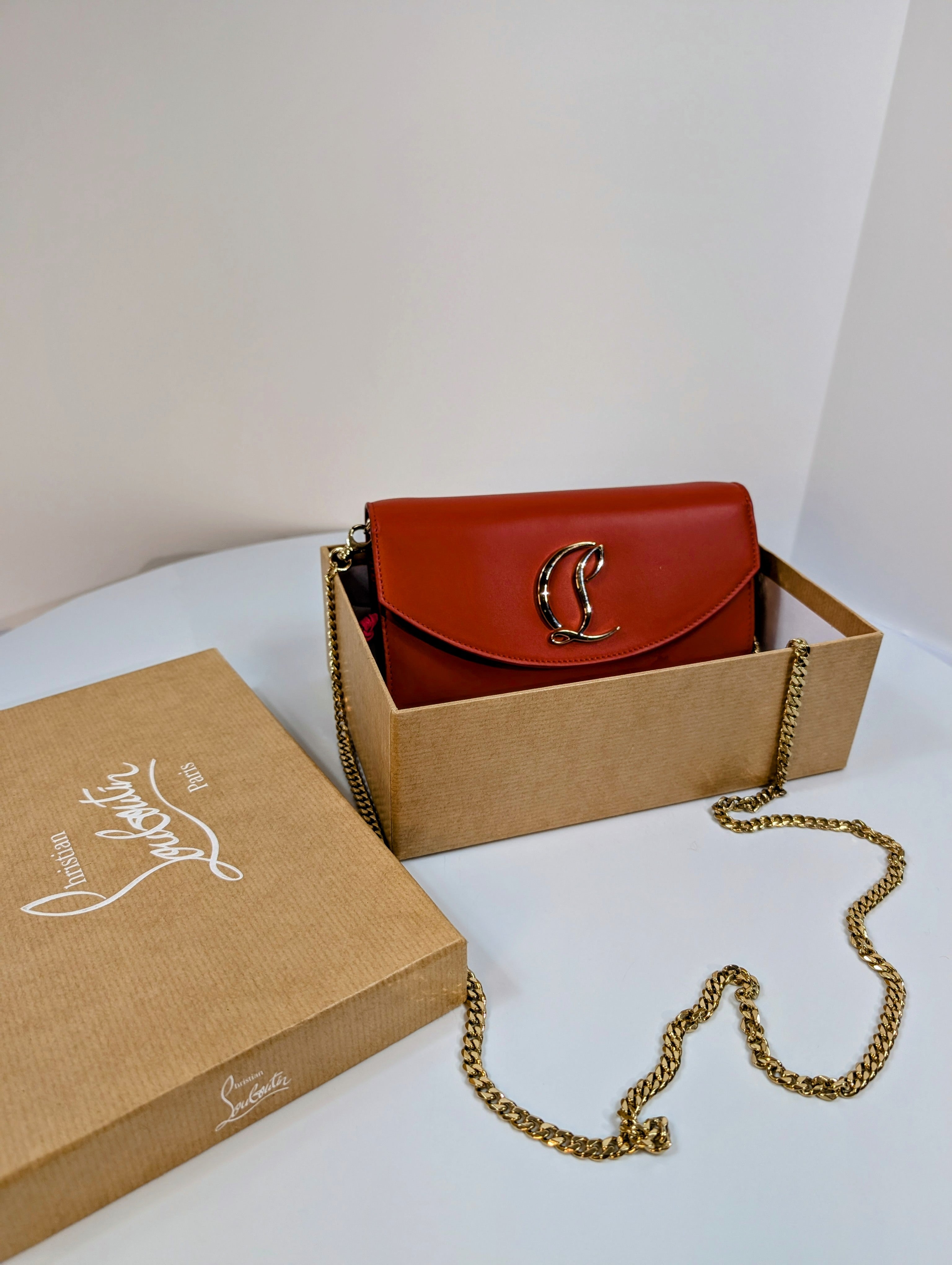 Christian Louboutin Burnt Orange Loubiclutch Clutch