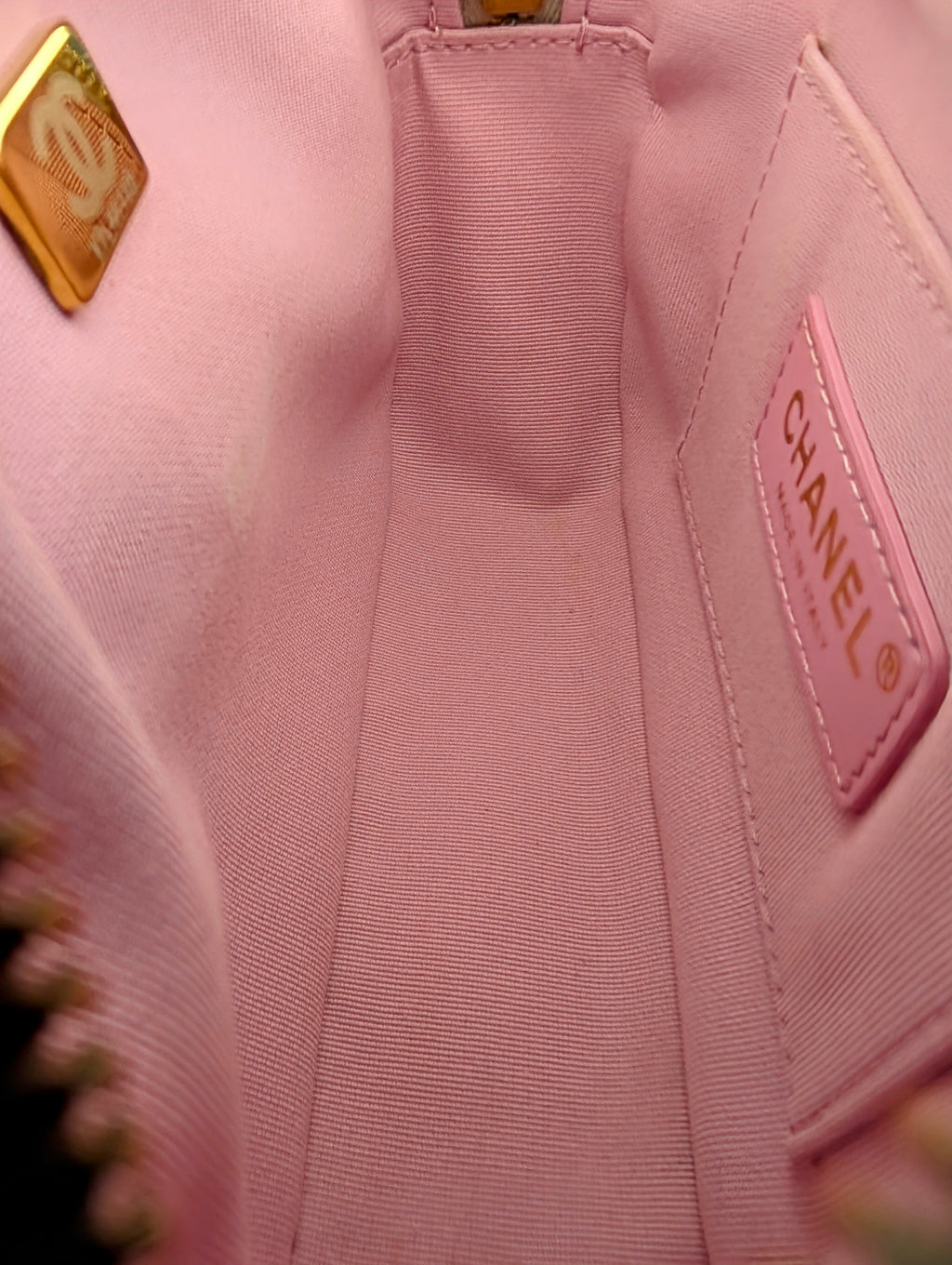 Chanel Tricolor Pink Black Beige Quilted Mini Camera Bag