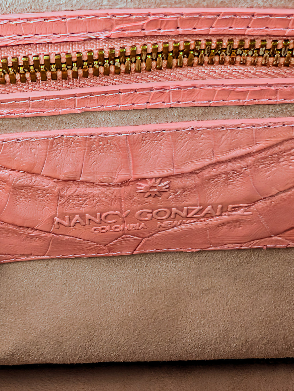 Nancy Gonzales Pink Crocodile Top Handle Bag
