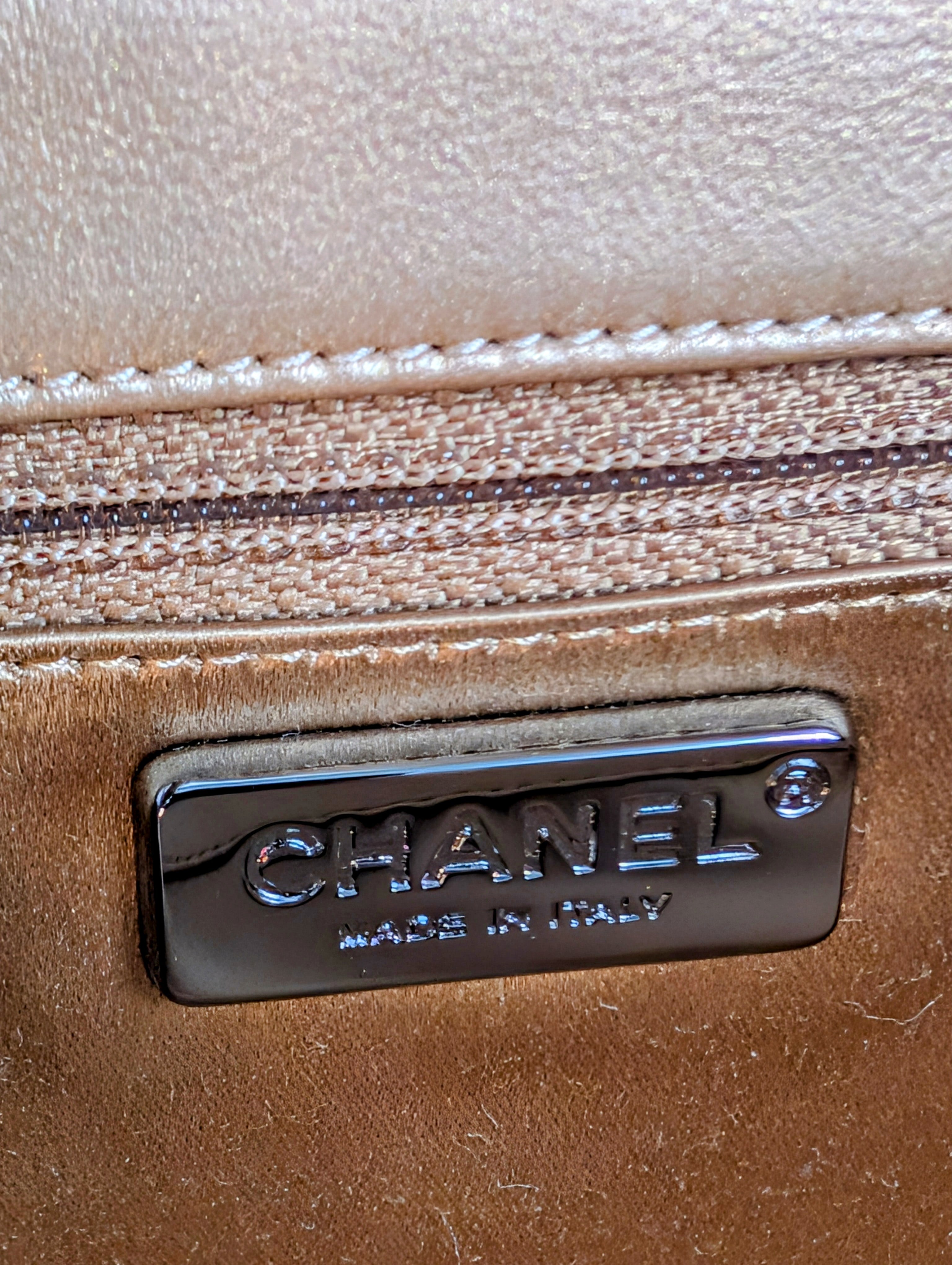 Chanel Rose Gold Classic Chevron Clutch with Chain