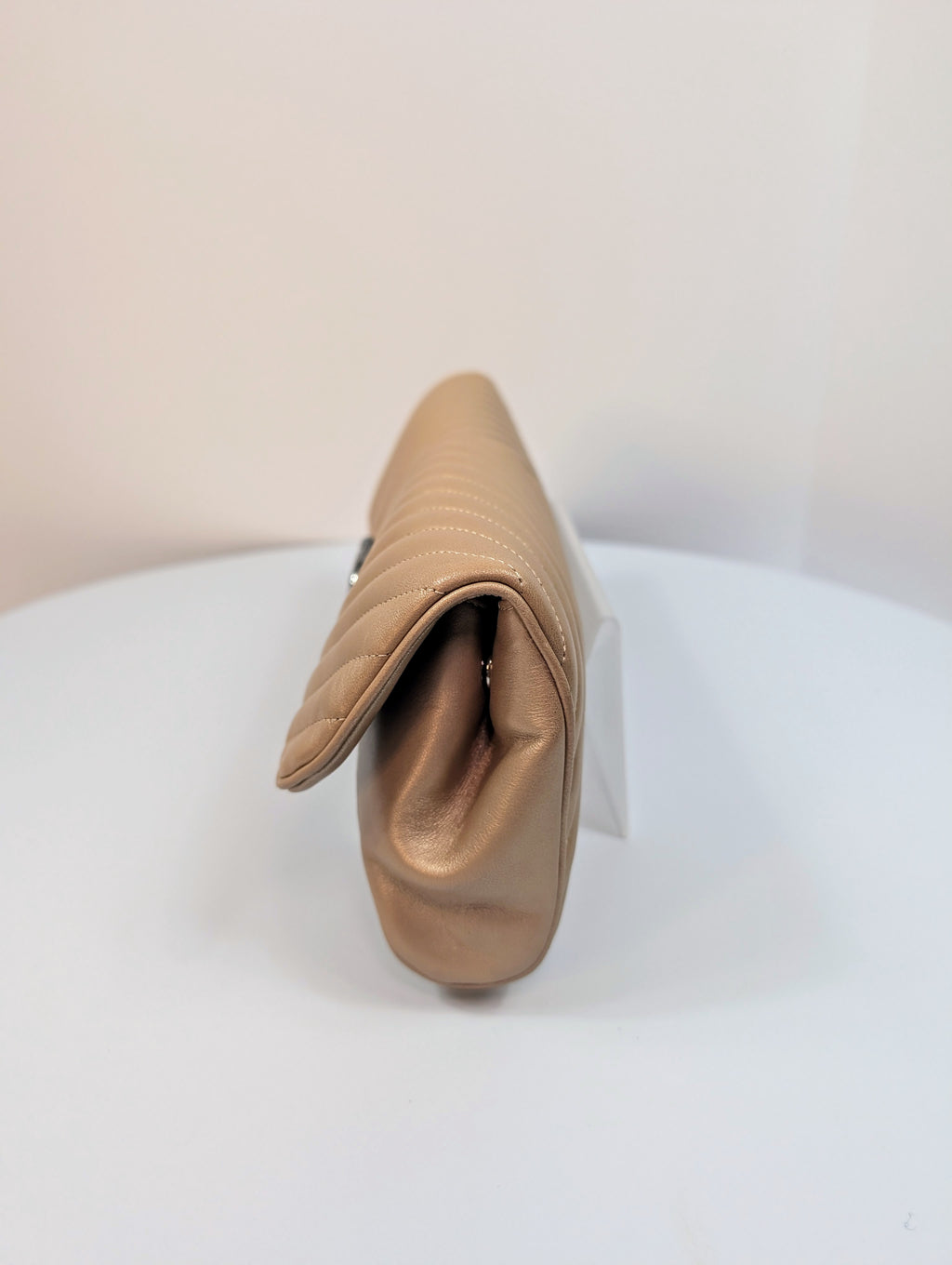 Chanel Rose Gold Classic Chevron Clutch with Chain