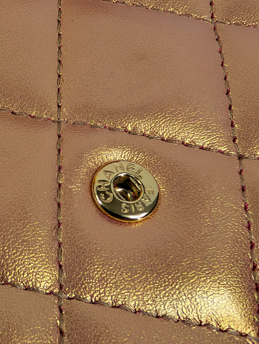 Chanel Classic Quilted Rose Gold Clutch