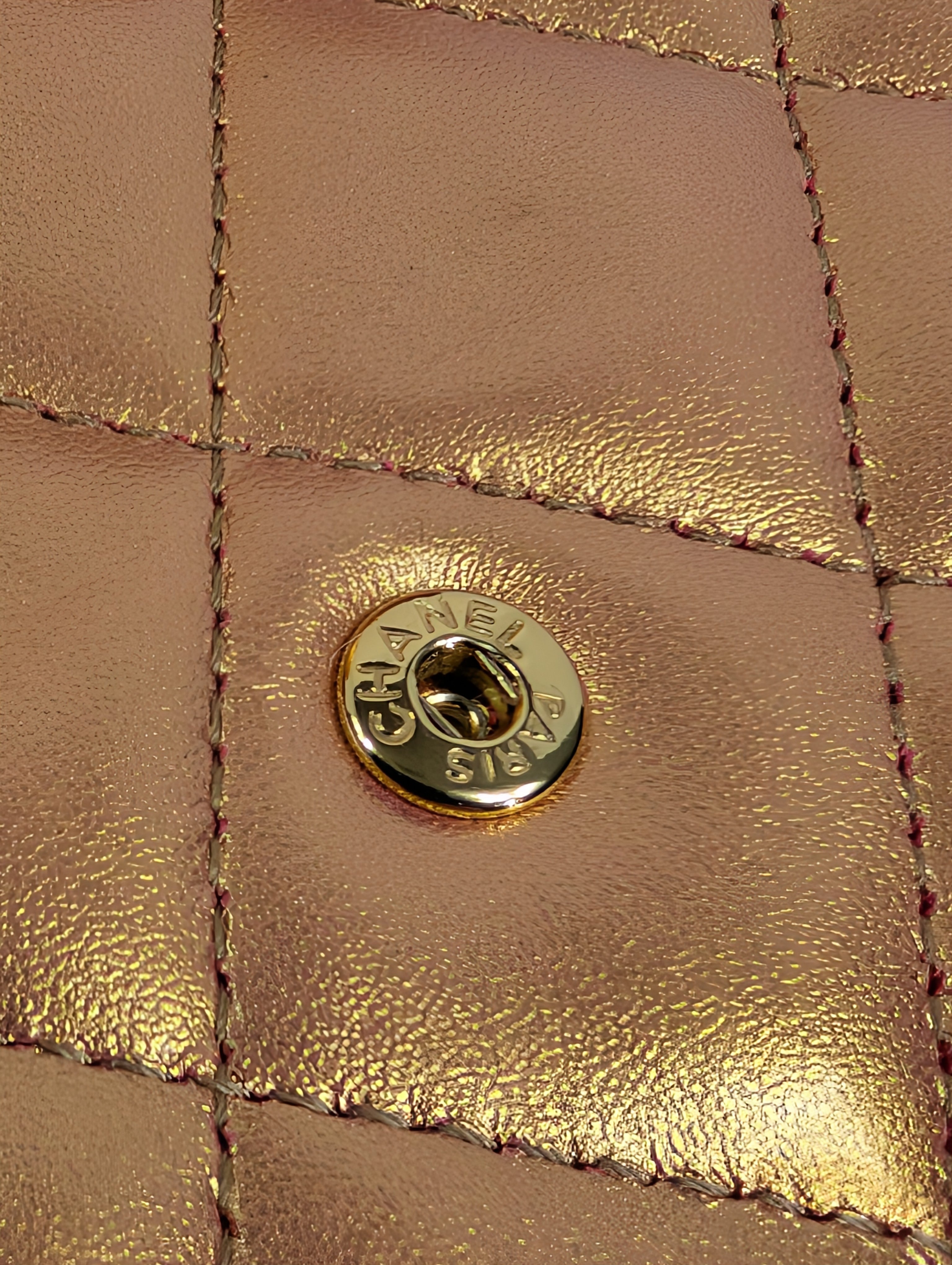 Chanel Classic Quilted Rose Gold Clutch