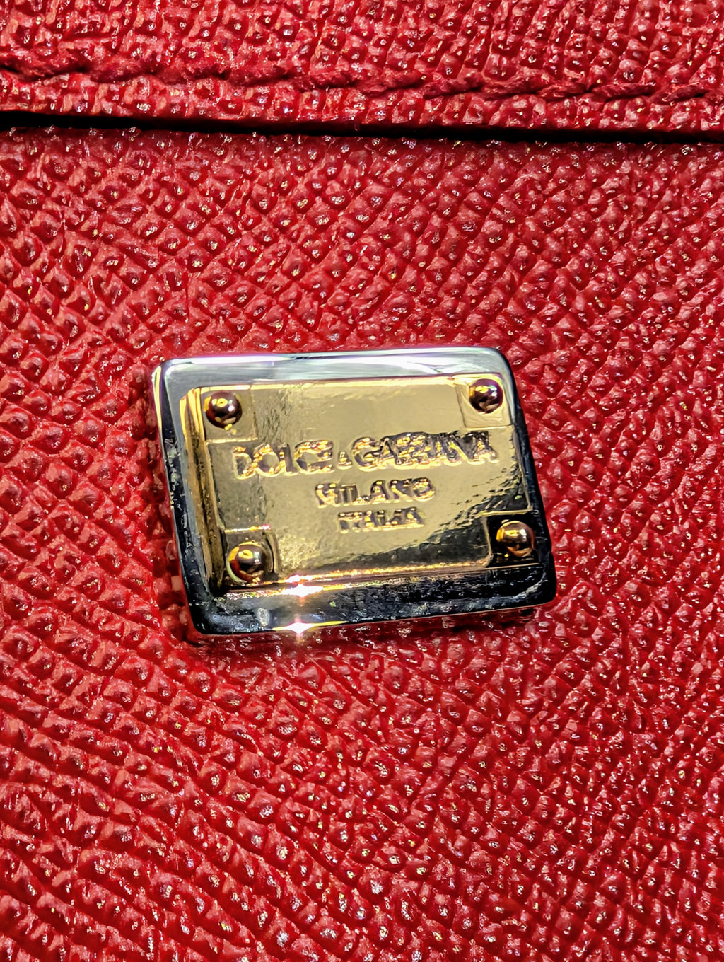 Dolce & Gabbana Red Sicily Bag with Carriage Embellishment
