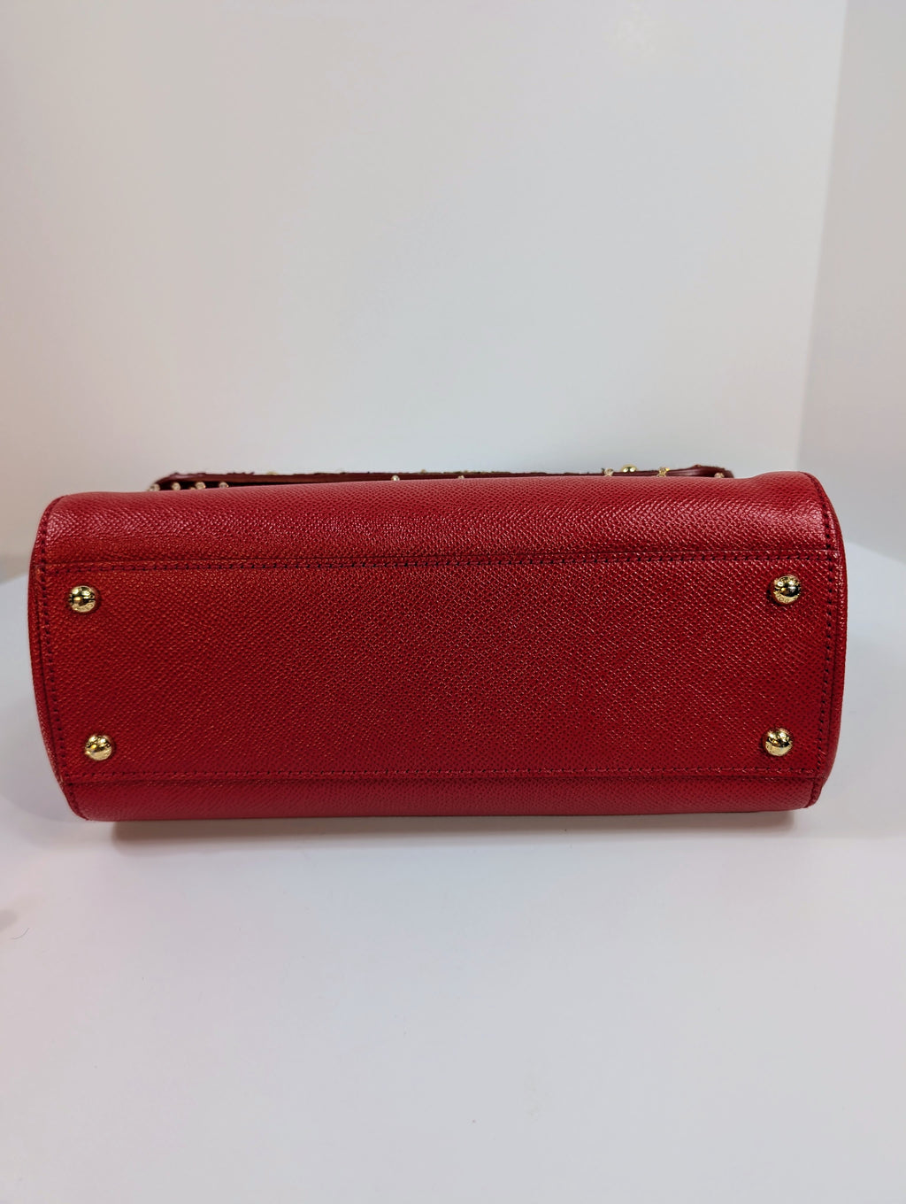 Dolce & Gabbana Red Sicily Bag with Carriage Embellishment