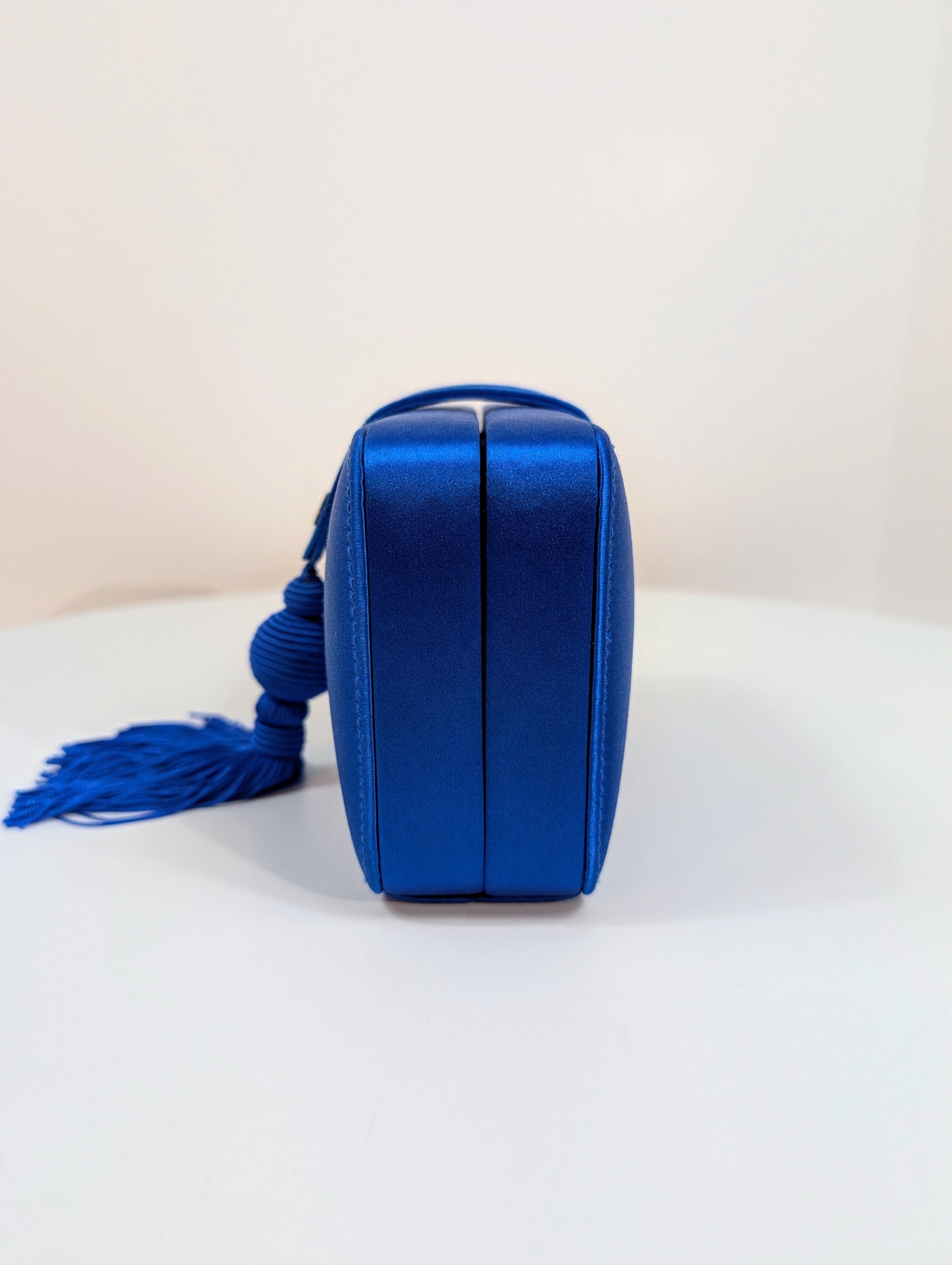 Loewe Blue Box Chain Clutch with Tassel