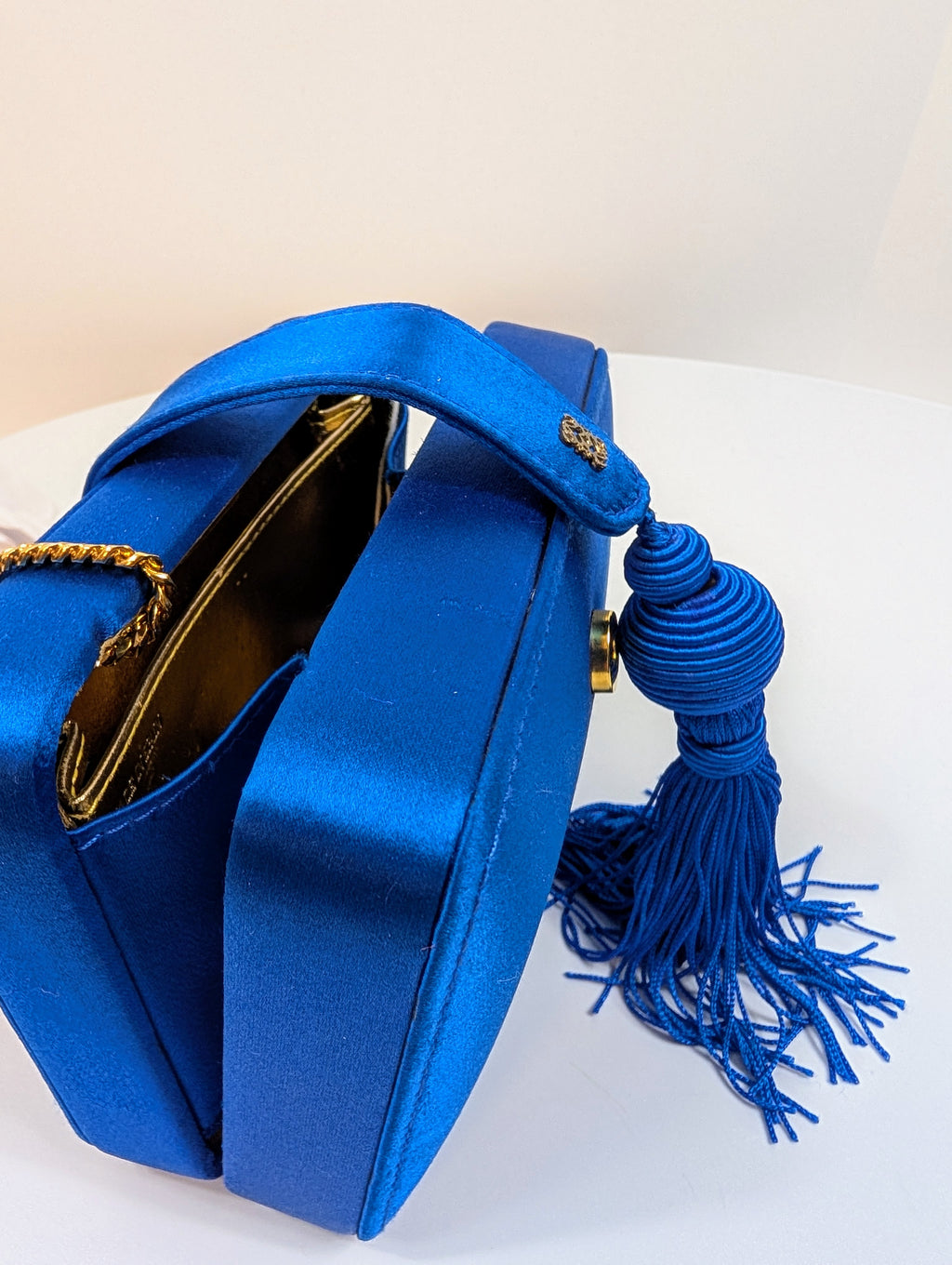 Loewe Blue Box Chain Clutch with Tassel