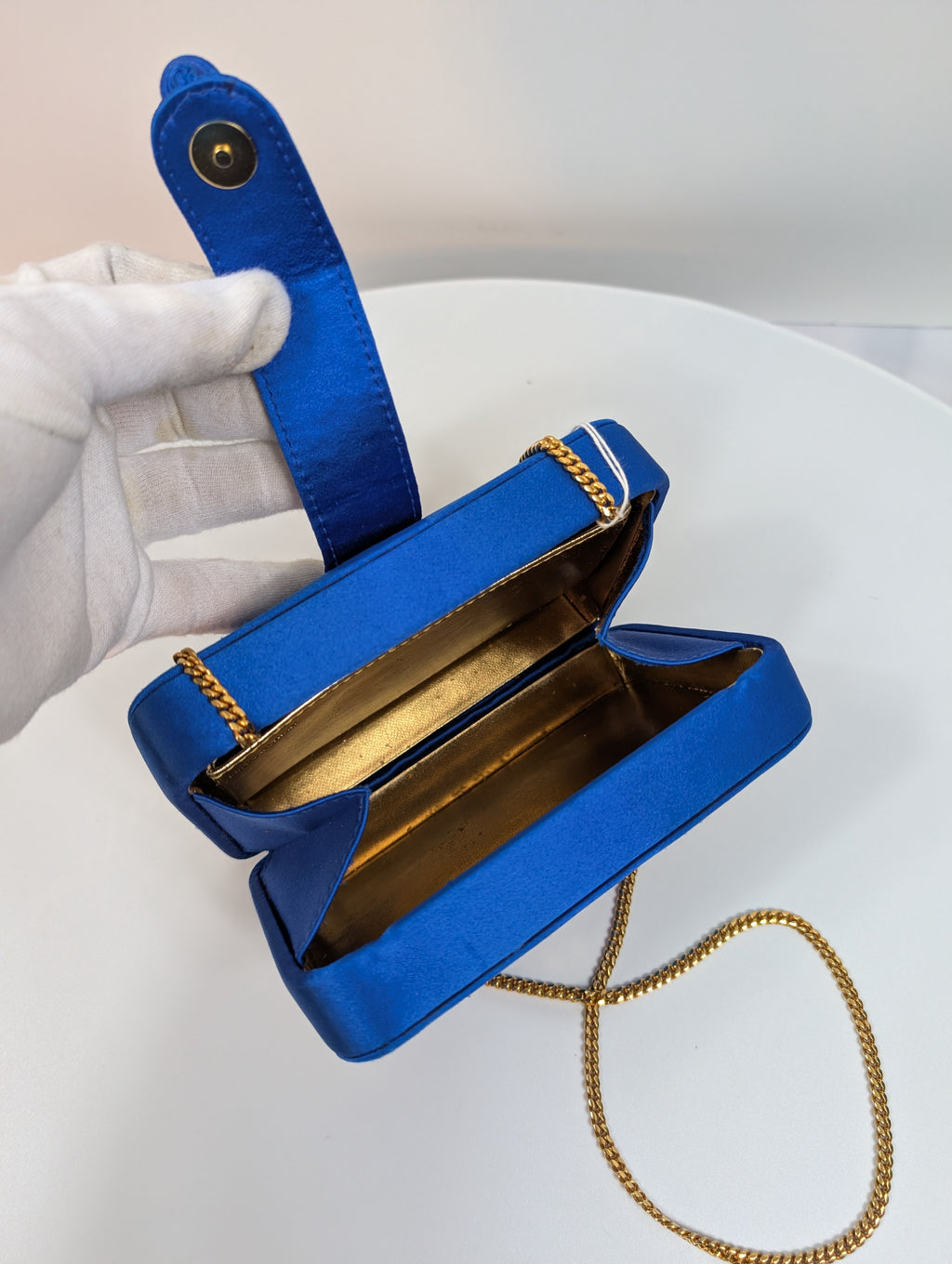 Loewe Blue Box Chain Clutch with Tassel