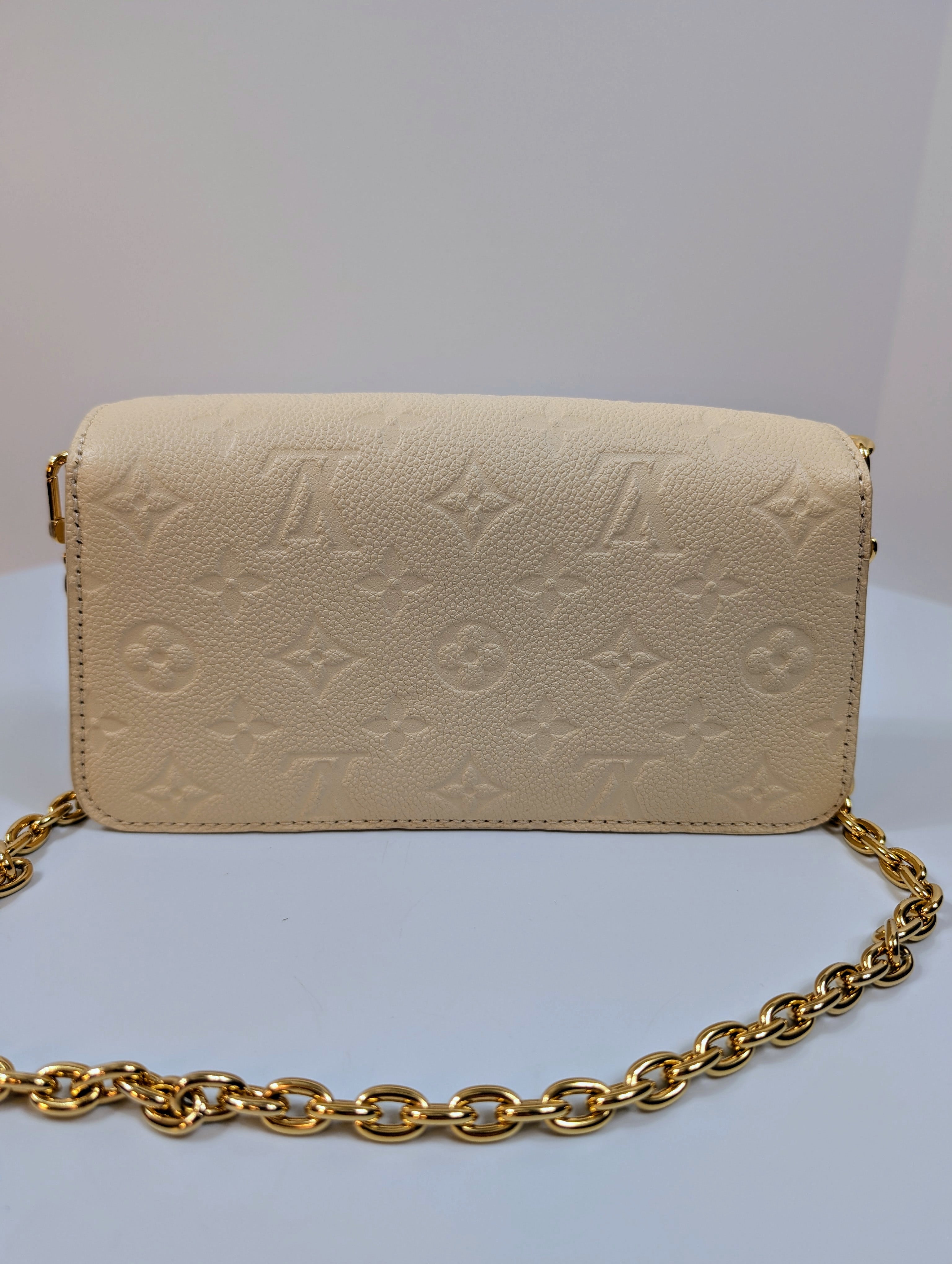 Louis Vuitton Cream Wallet on Chain WOC Metis East West