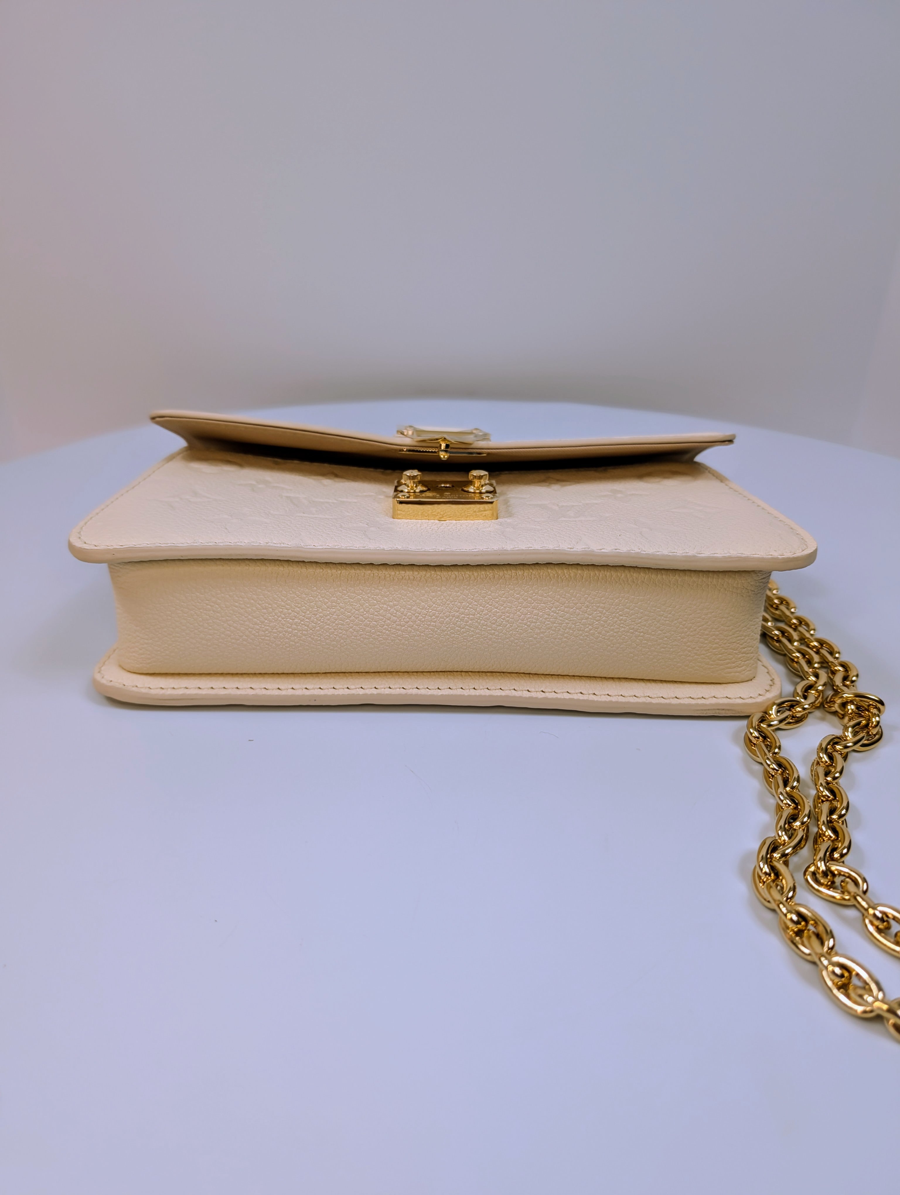 Louis Vuitton Cream Wallet on Chain WOC Metis East West