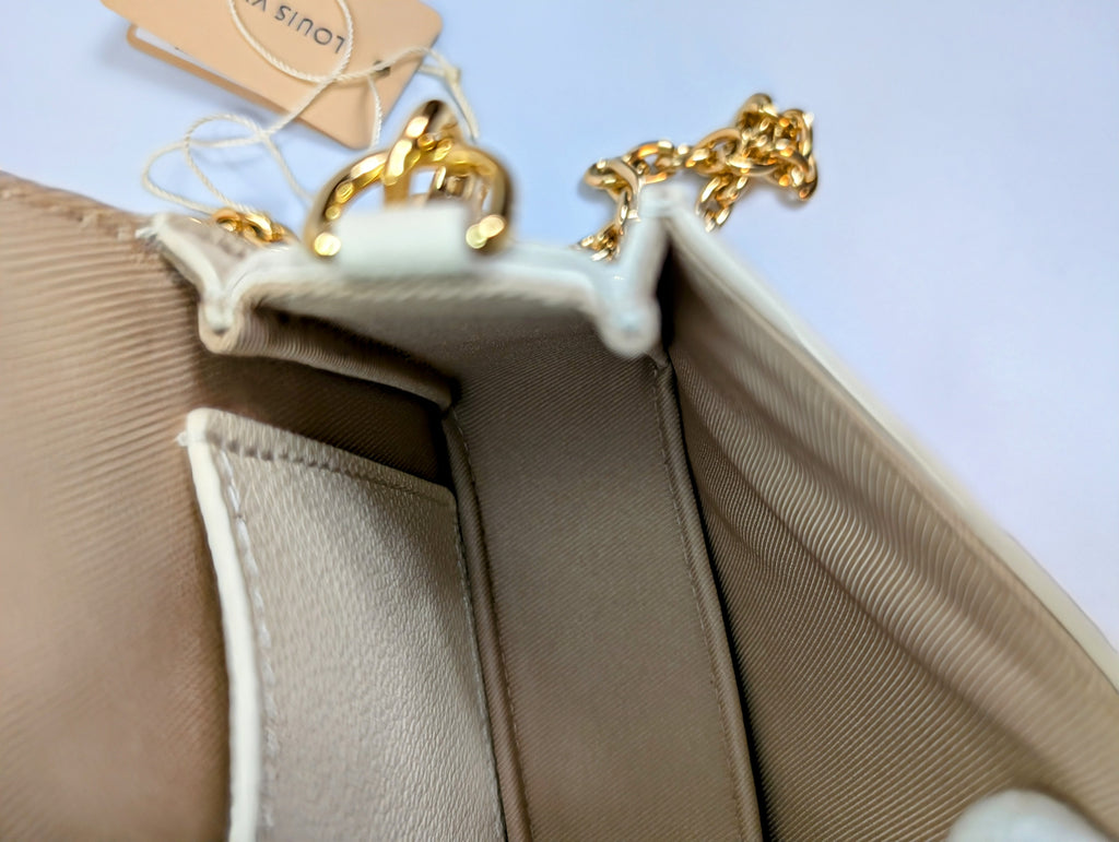 Louis Vuitton Cream Wallet on Chain WOC Metis East West