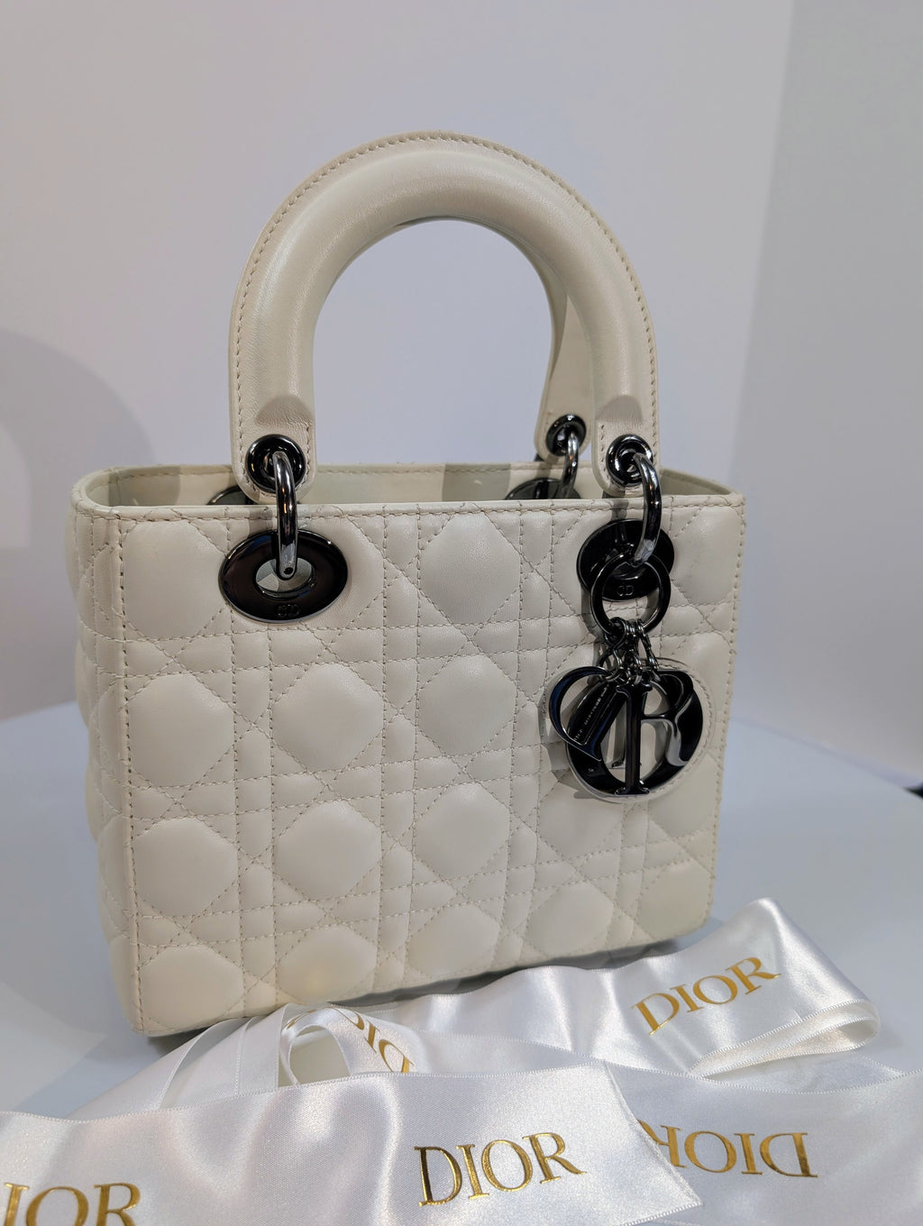 Dior Lady Dior Ivory My ABCDior Bag in Cannage Lambskin