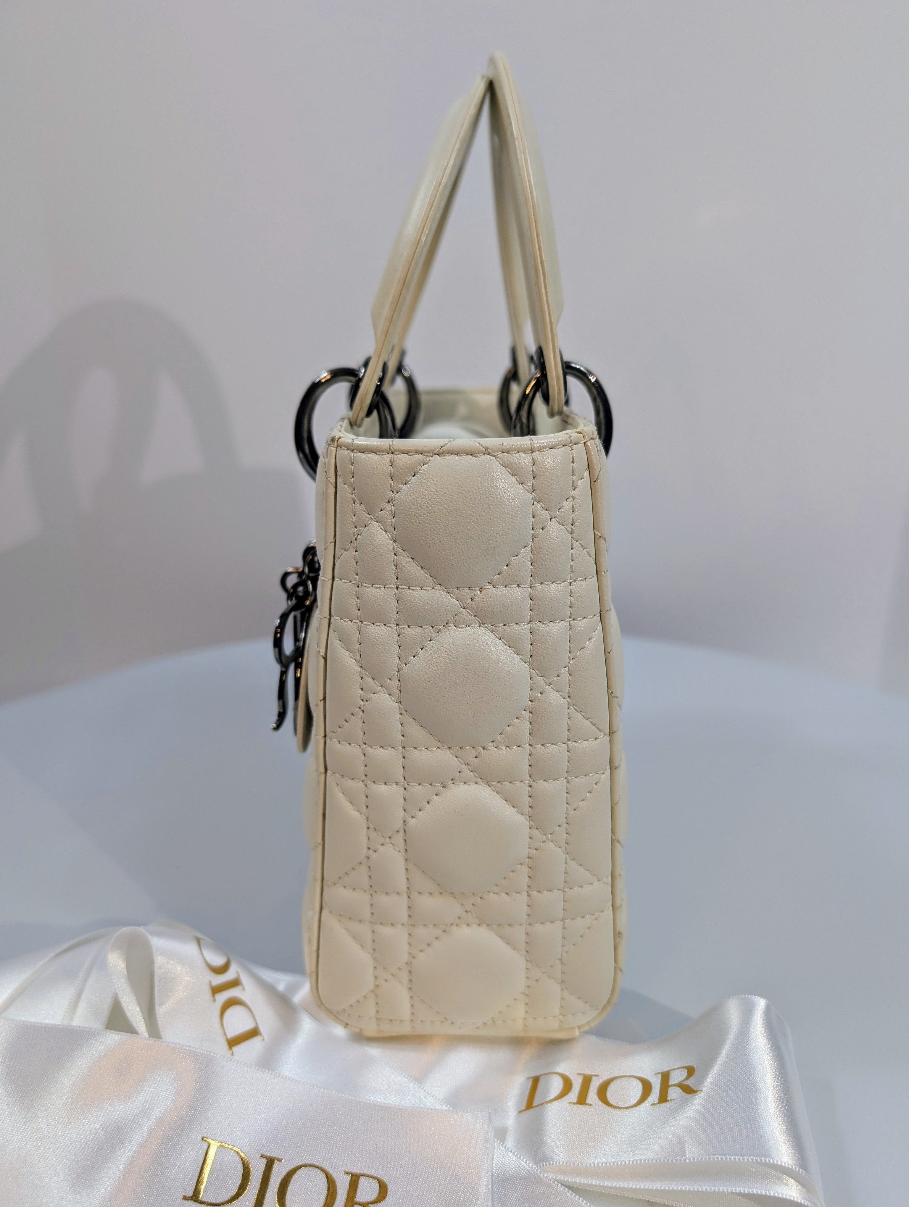 Dior Lady Dior Ivory My ABCDior Bag in Cannage Lambskin