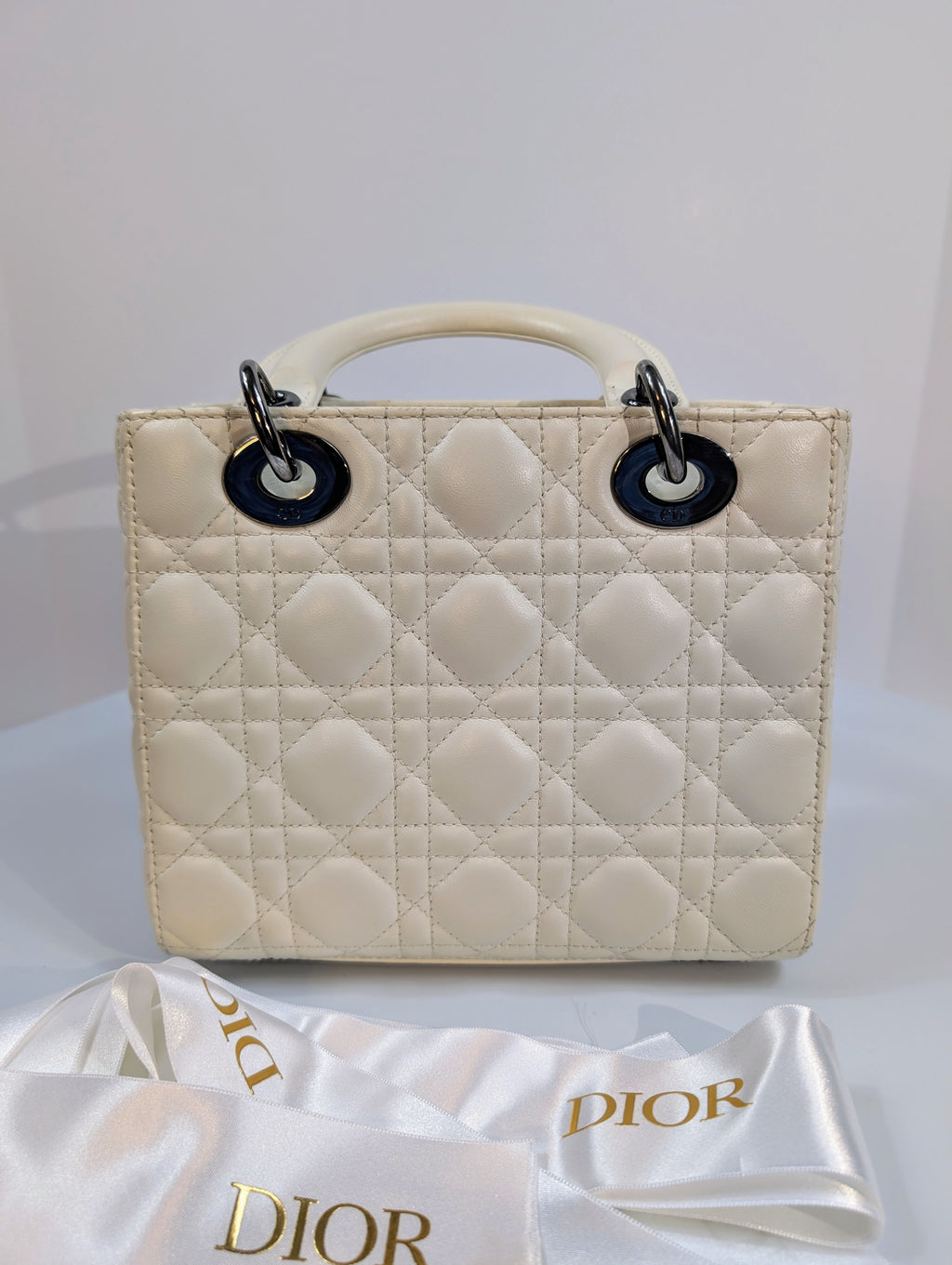 Dior Lady Dior Ivory My ABCDior Bag in Cannage Lambskin