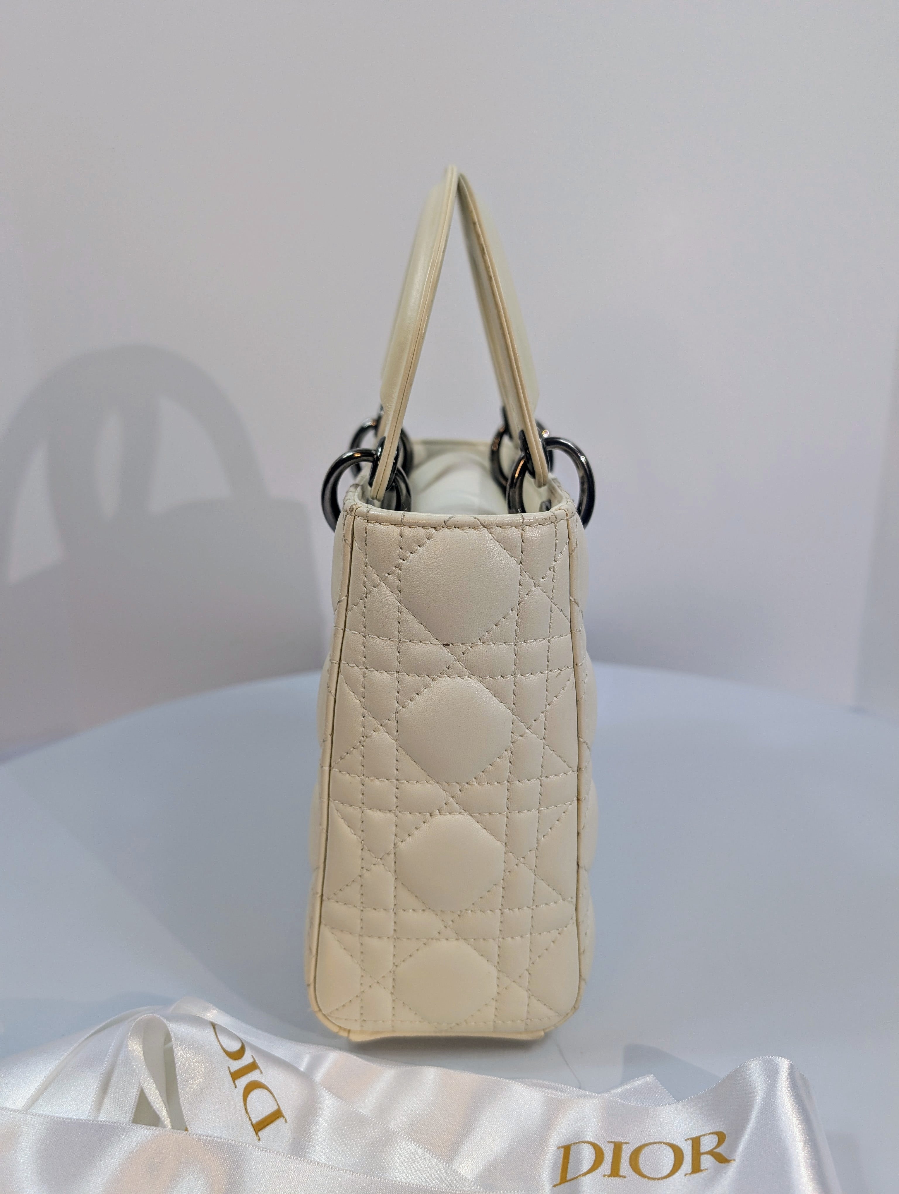 Dior Lady Dior Ivory My ABCDior Bag in Cannage Lambskin