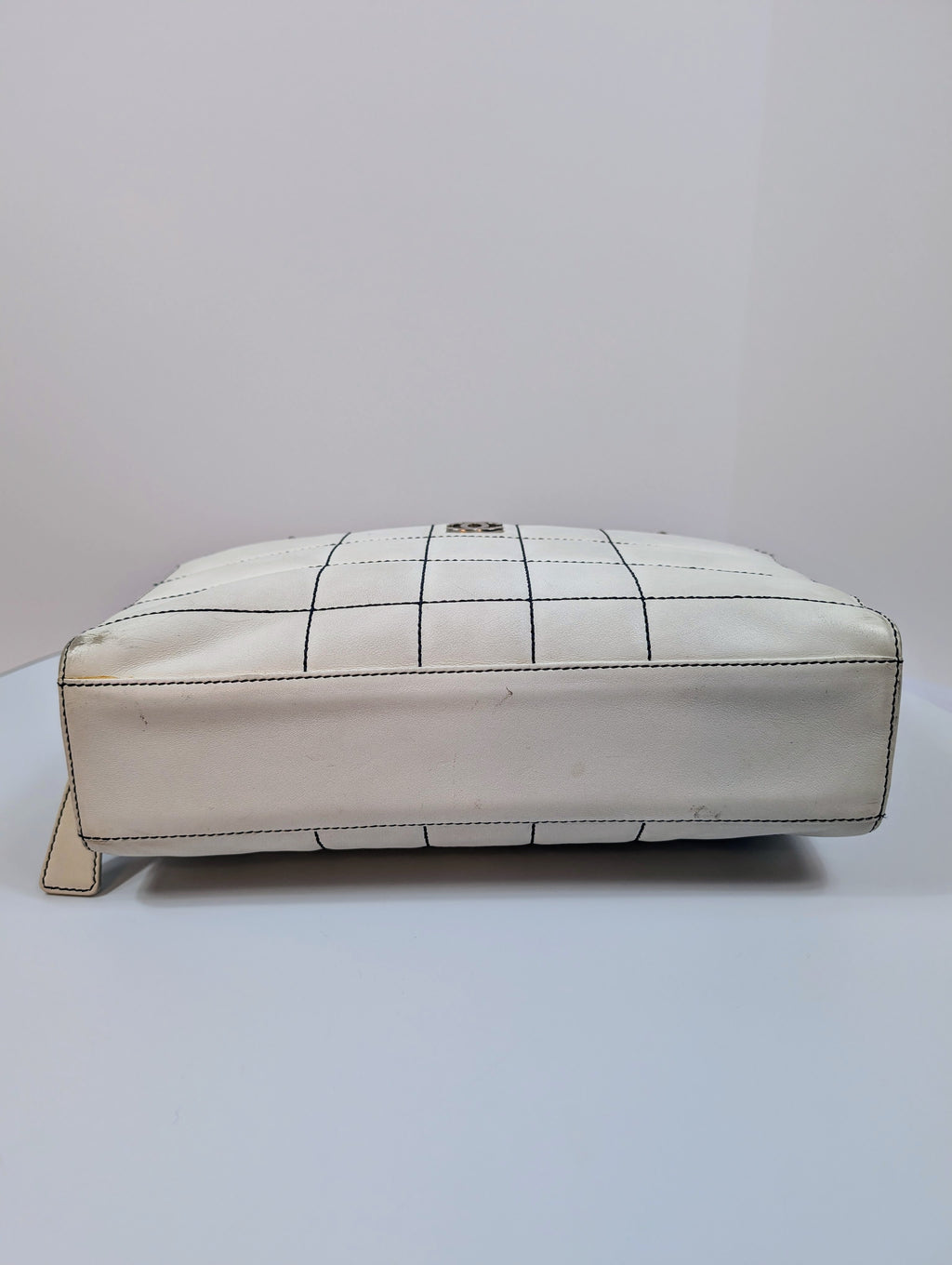 Chanel Vintage White Chocolate Bar/Camera Shoulder Bag