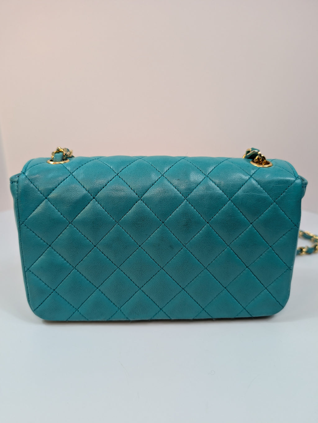 Chanel Vintage Teal Mini Rectangular Classic Flap Bag