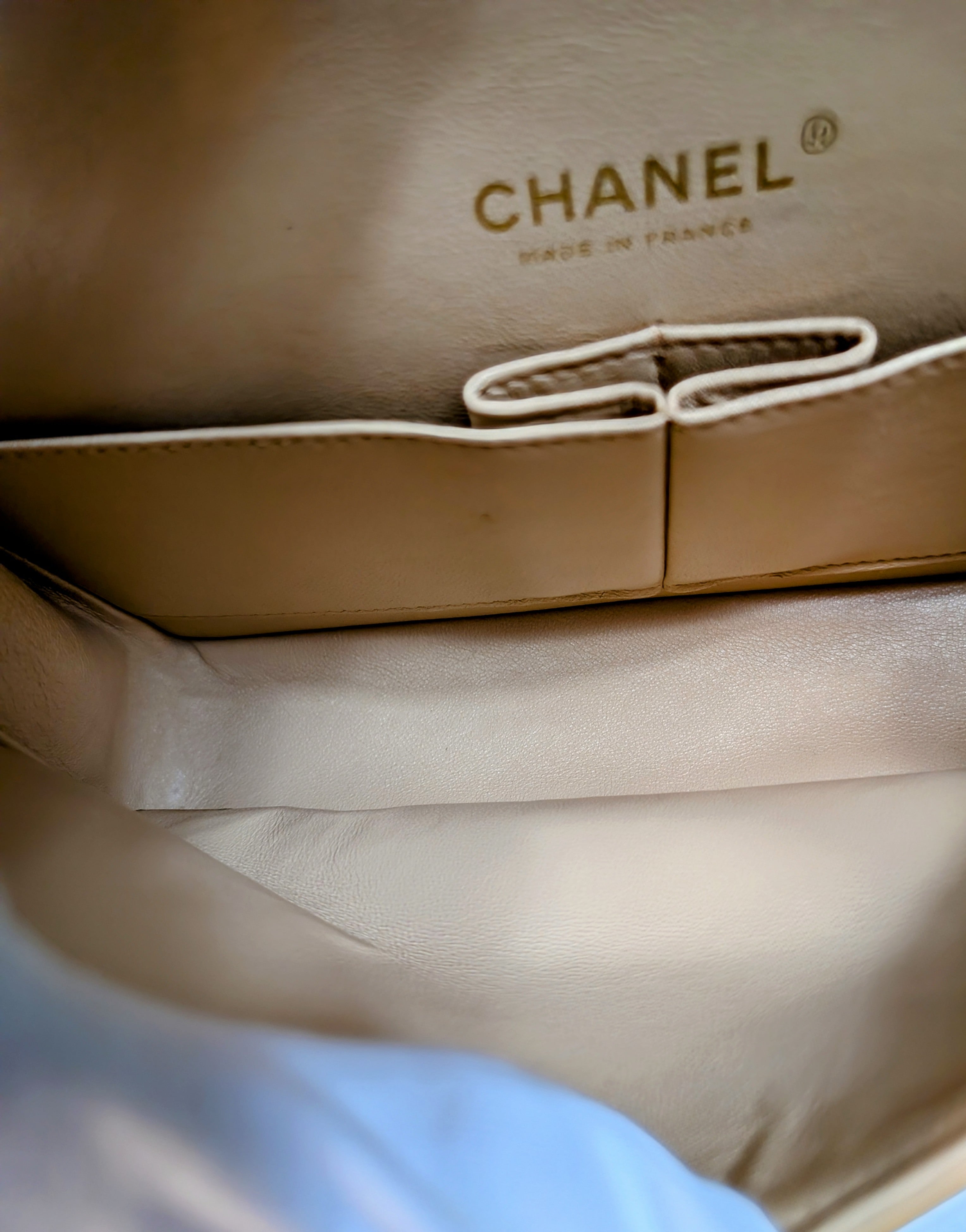 Chanel Rare Vintage Classic Double Flap Bag in Pale Yellow Lambskin with Black Hardware