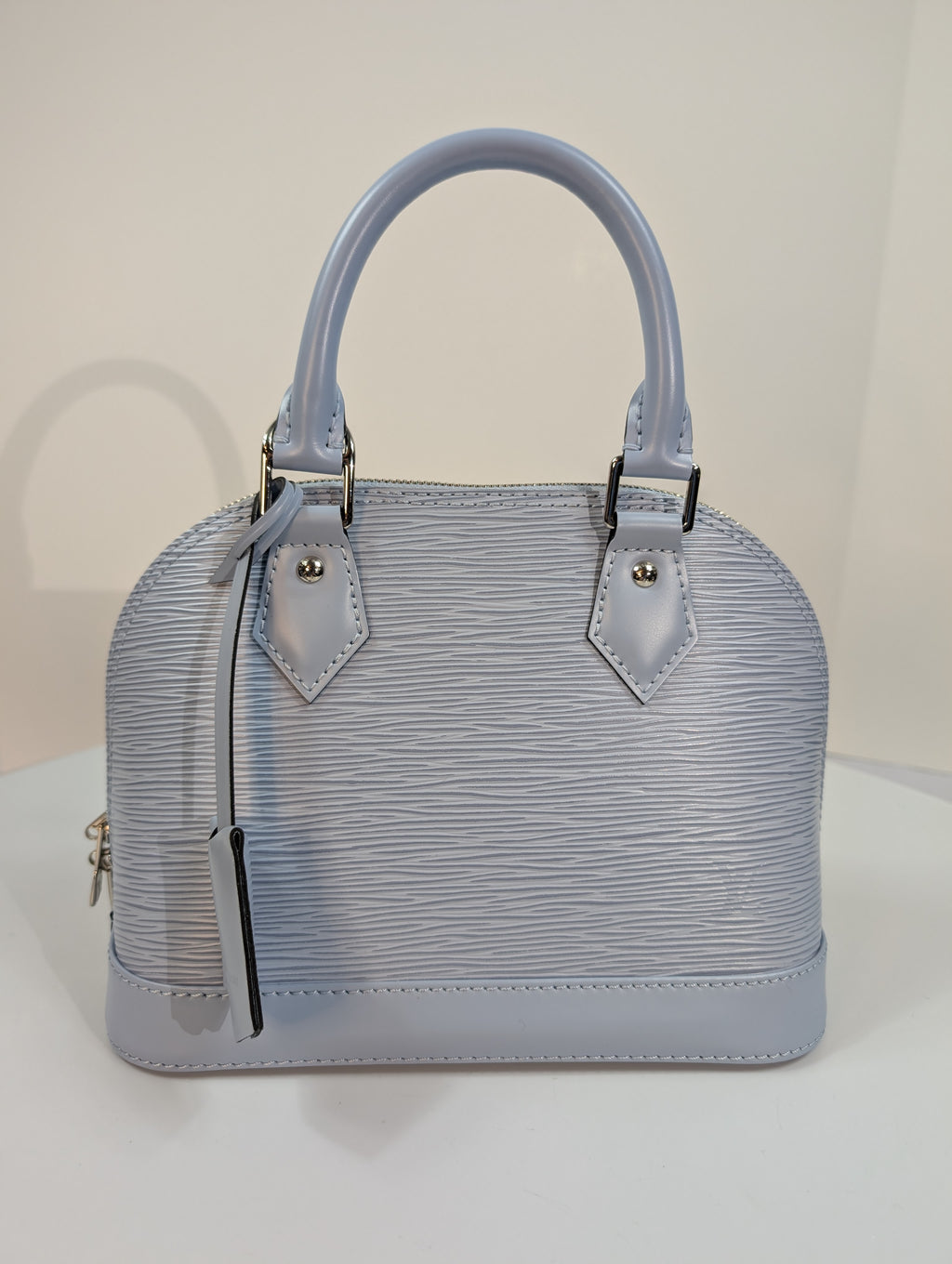 Louis Vuitton Alma BB Handbag in Blue Epi Leather with LV Strap
