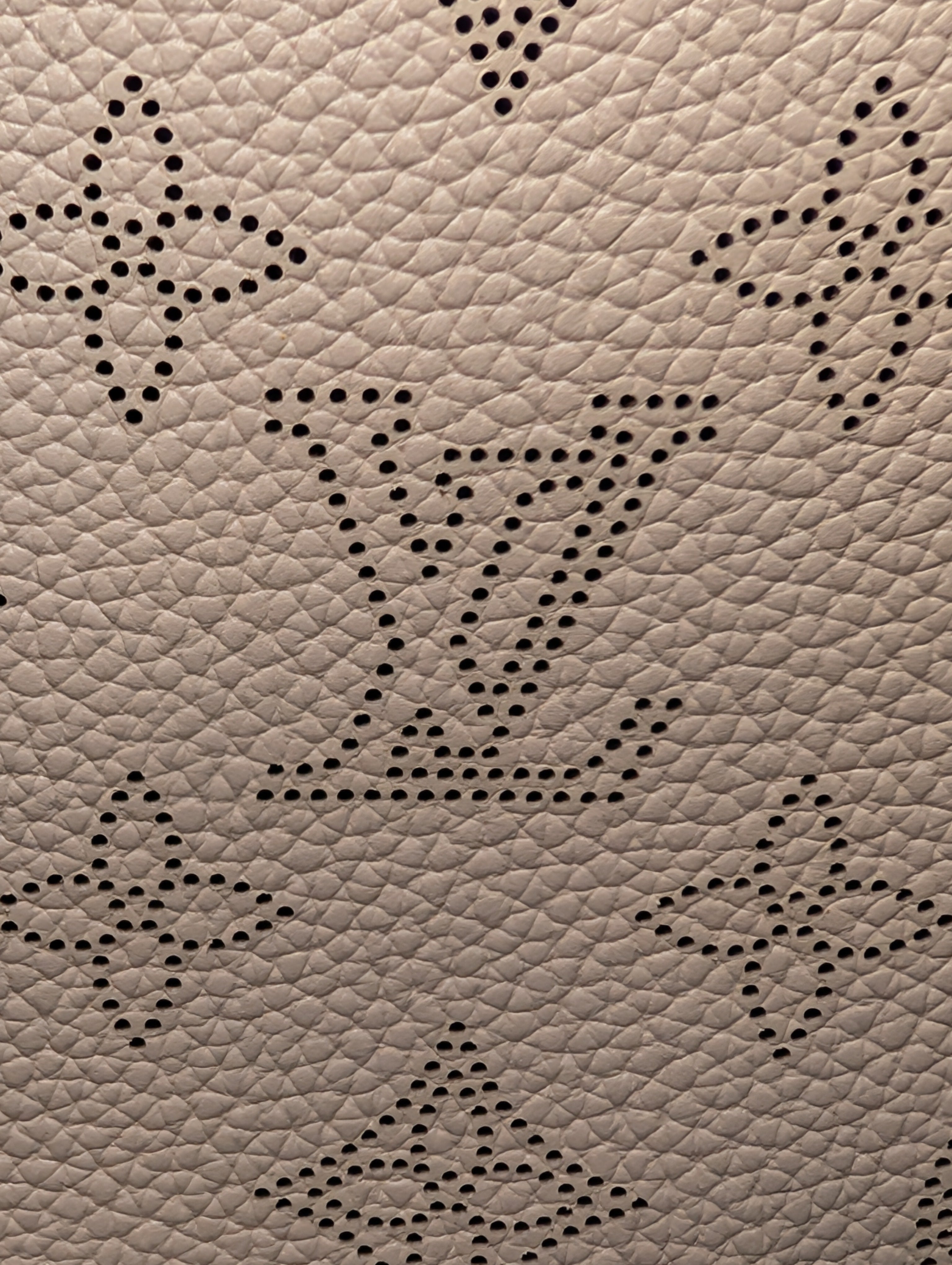 Louis Vuitton Cream Perforated Leather Mahina Babylon GM Hobo Bag