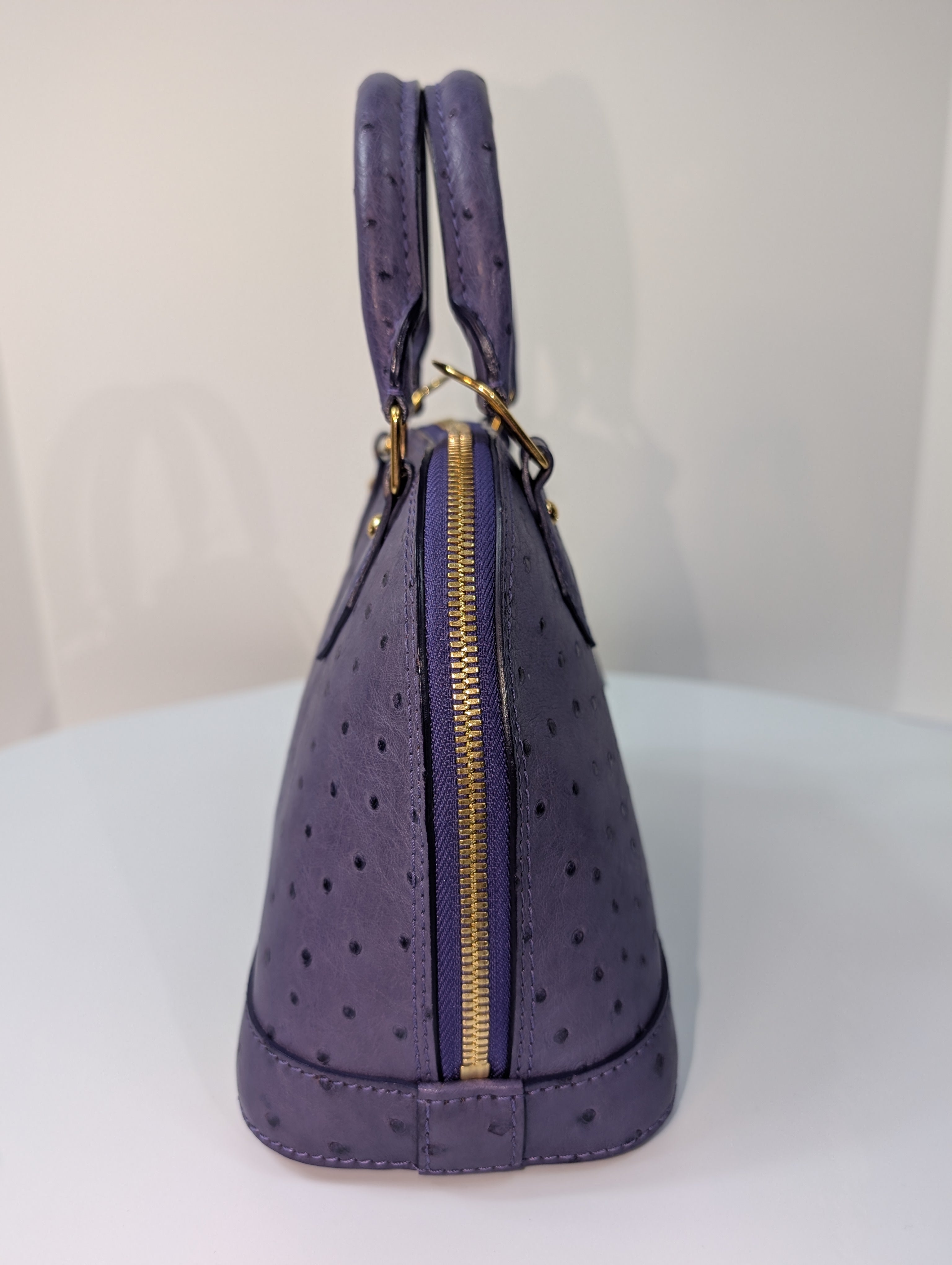 Louis Vuitton Purple Alma BB in Ostrich Leather