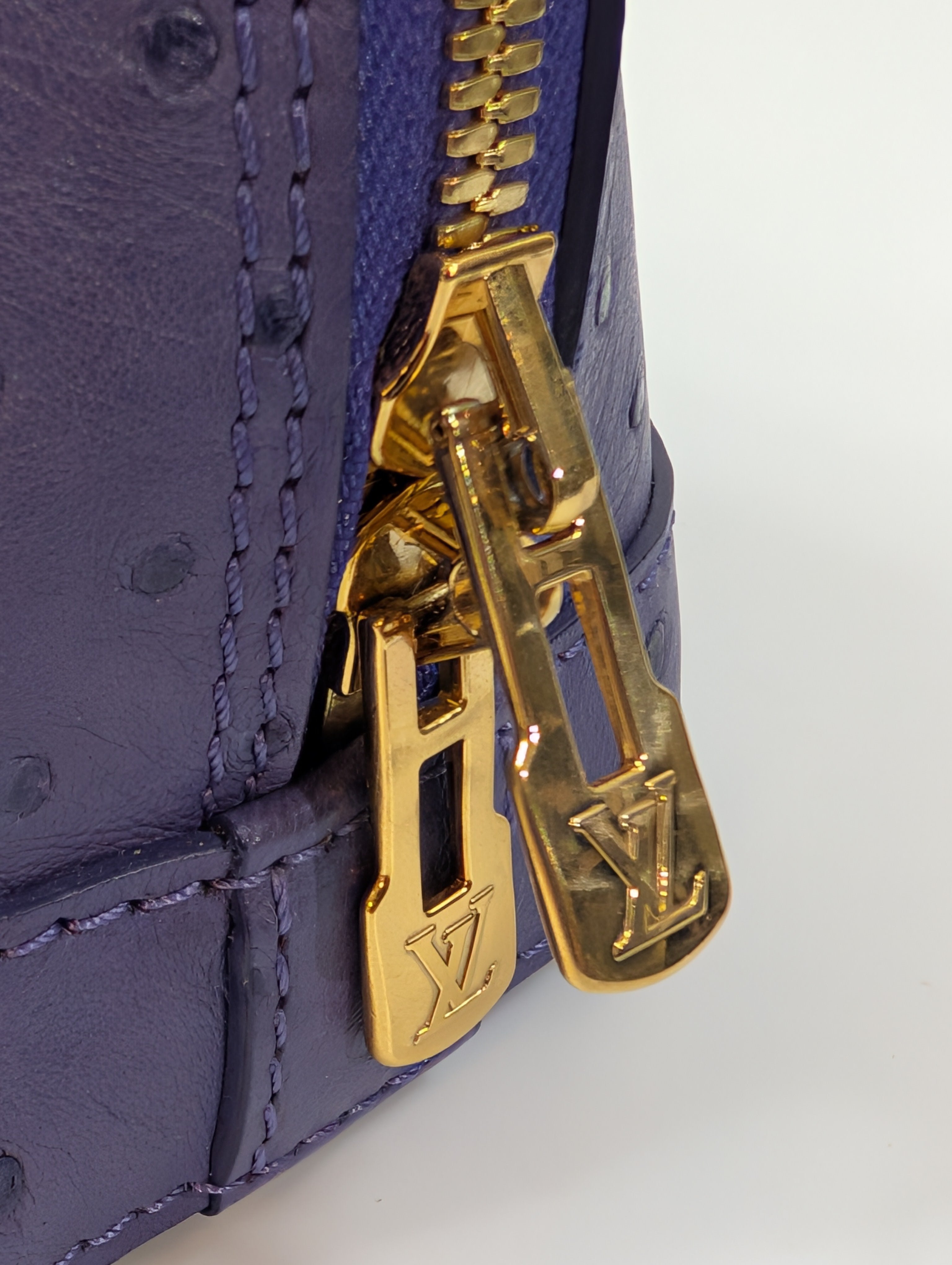 Louis Vuitton Purple Alma BB in Ostrich Leather
