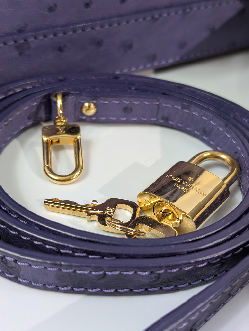 Louis Vuitton Purple Alma BB in Ostrich Leather