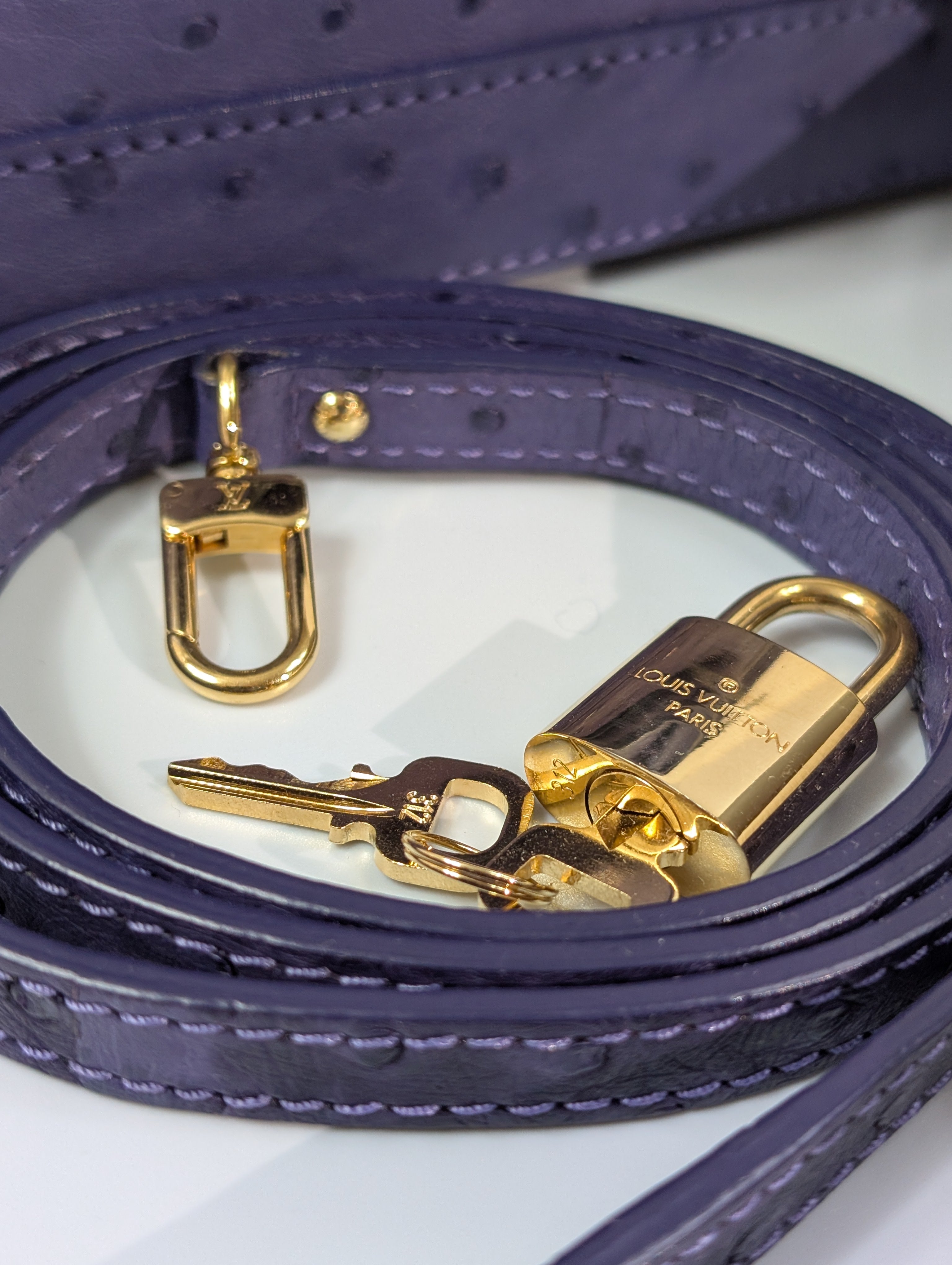 Louis Vuitton Purple Alma BB in Ostrich Leather