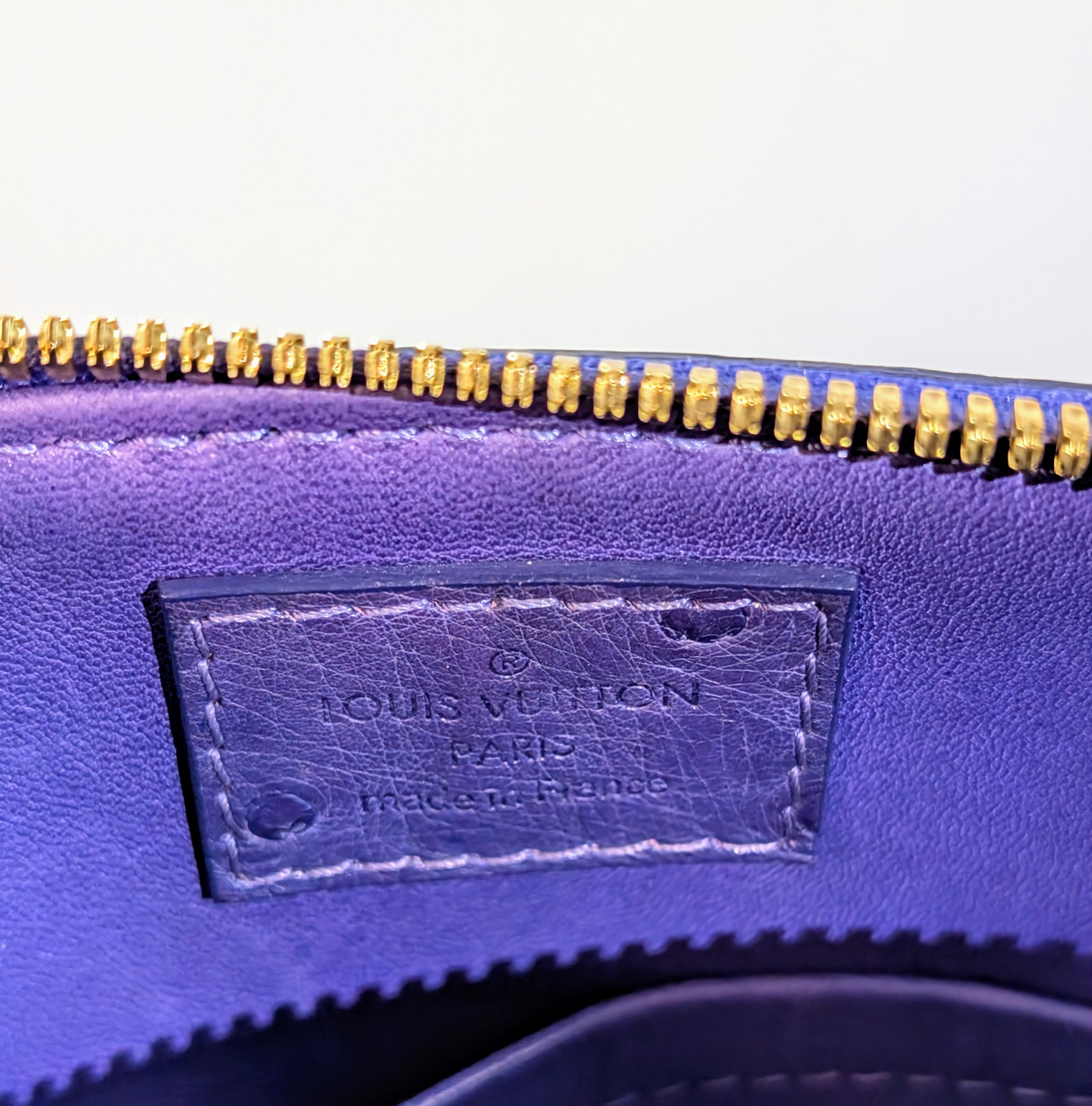 Louis Vuitton Purple Alma BB in Ostrich Leather