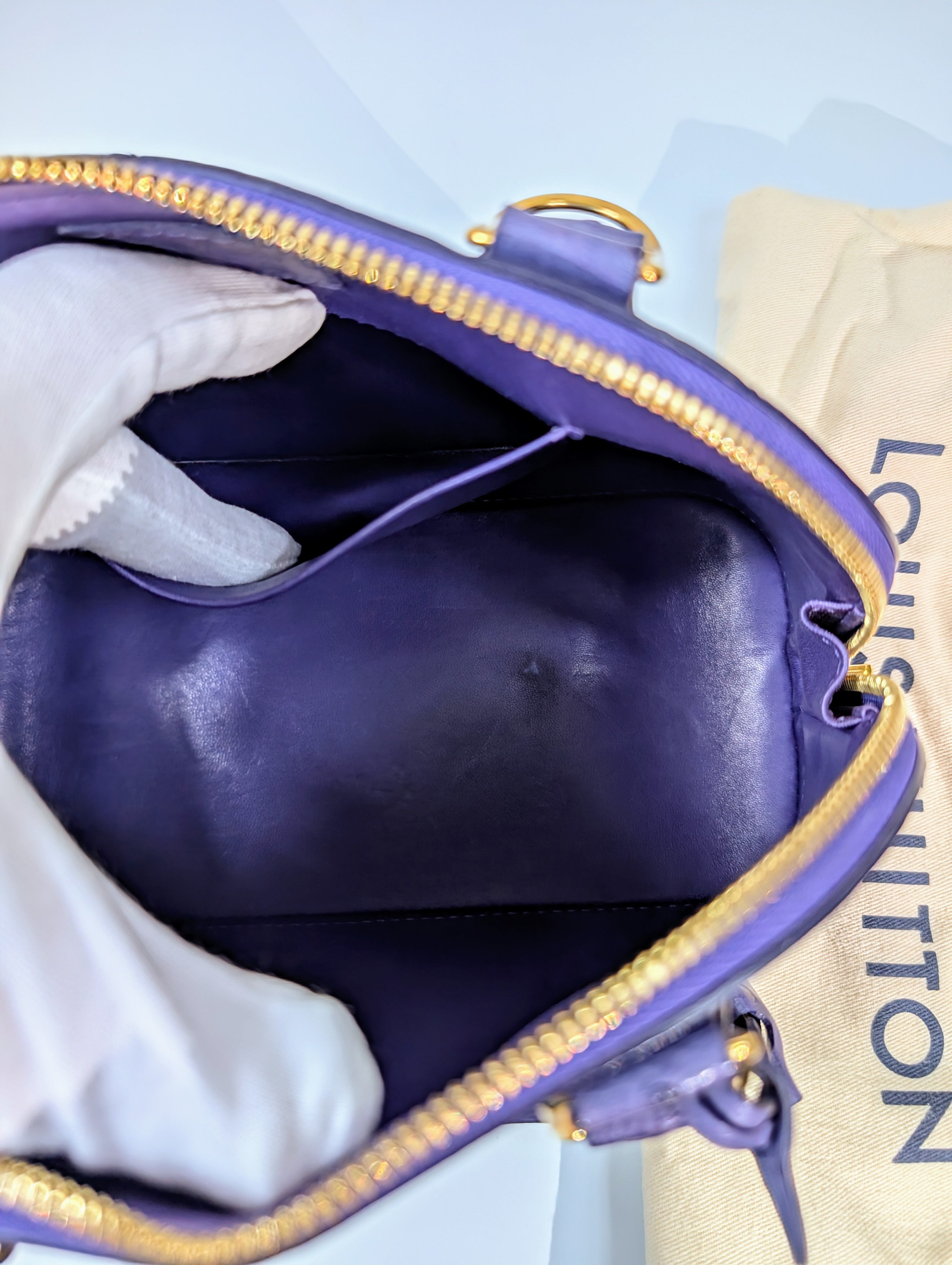 Louis Vuitton Purple Alma BB in Ostrich Leather