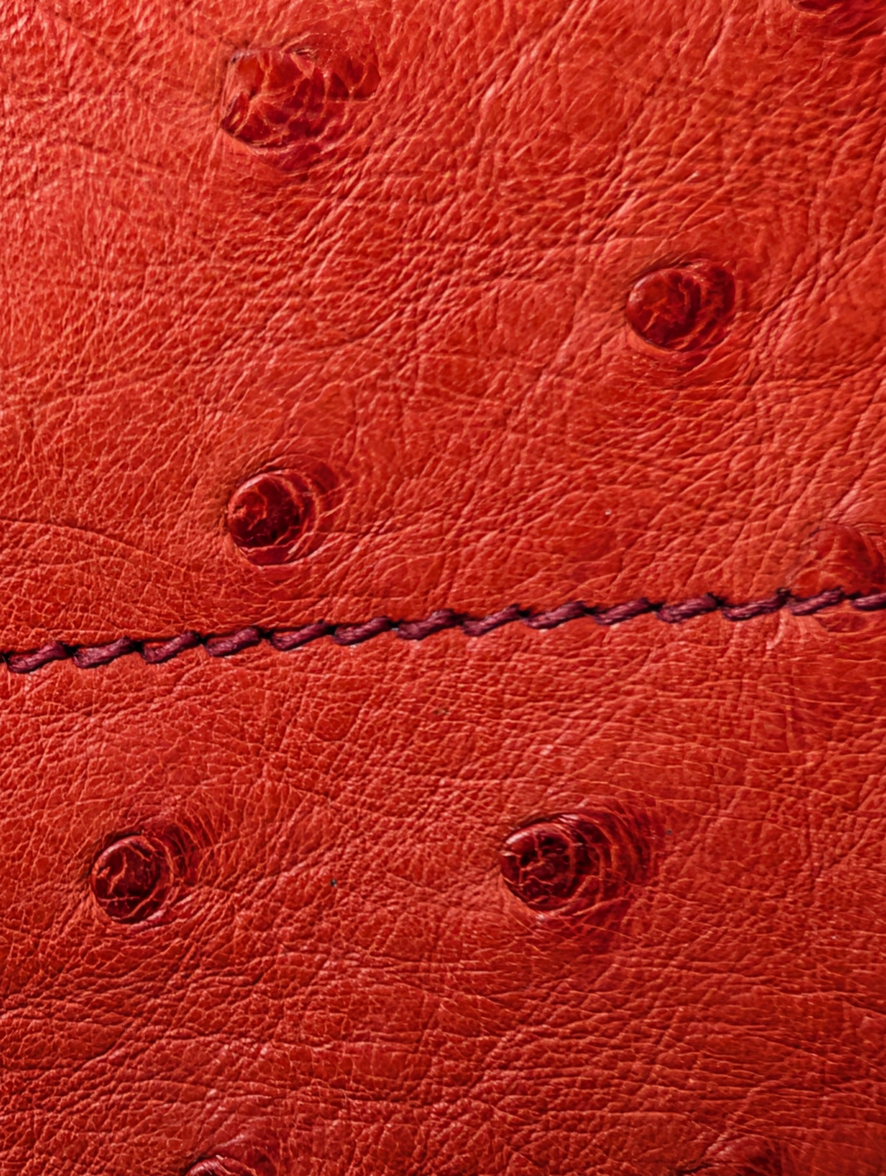 Hermes Vintage Orange Terracotta Ostrich Leather Tote Bag