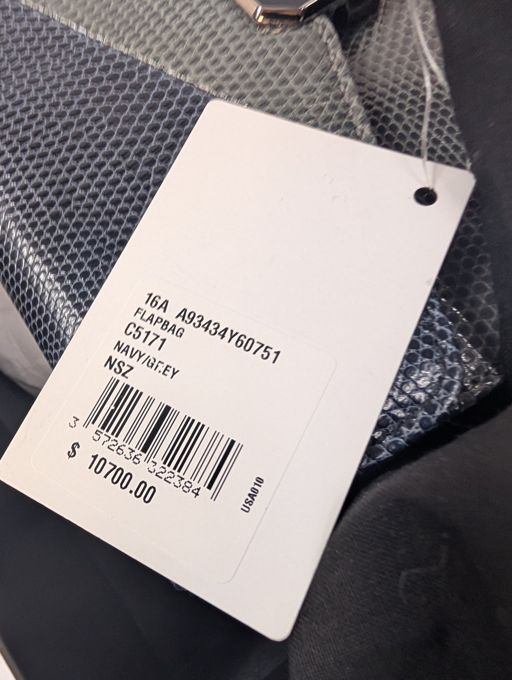 Chanel Blue and Grey Patchwork Lizard Skin Box Bag