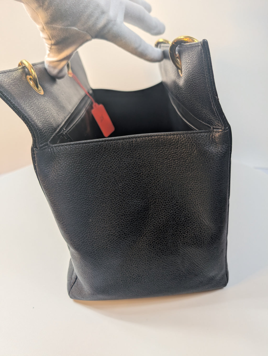 Chanel Vintage Black Quilted Caviar Grand Shopping Tote (GST), 24K gold plated